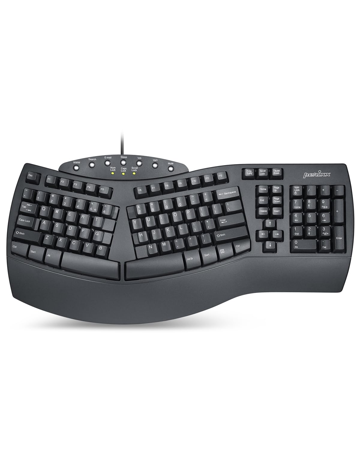 Perixx Teclado ergonómico I negro negro