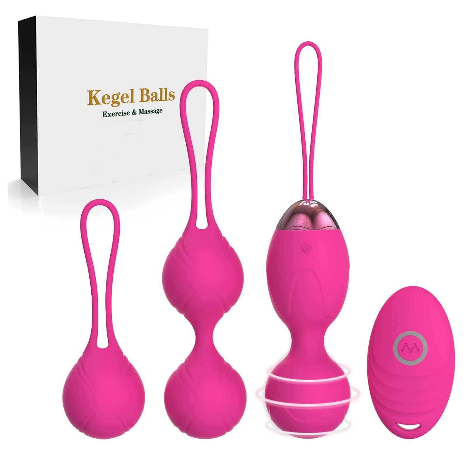 Kegel Bolas Chinas 2 en 1 Ejercicio Pesas y masaje Pelota para Principiantes y avanzados - Médico Recomendado para el control de la vejiga y los ejercicios del piso pélvico (Rosa)