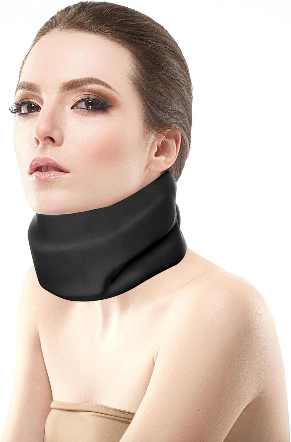 Collarin Cervical para Alivio del Dolor y la Presión, Soporte para el Cuello Blando, Soporte de Cuello de Espuma Suave que Estabiliza las Vértebras, Adecuado para Viajar, Trabajar y Dormir