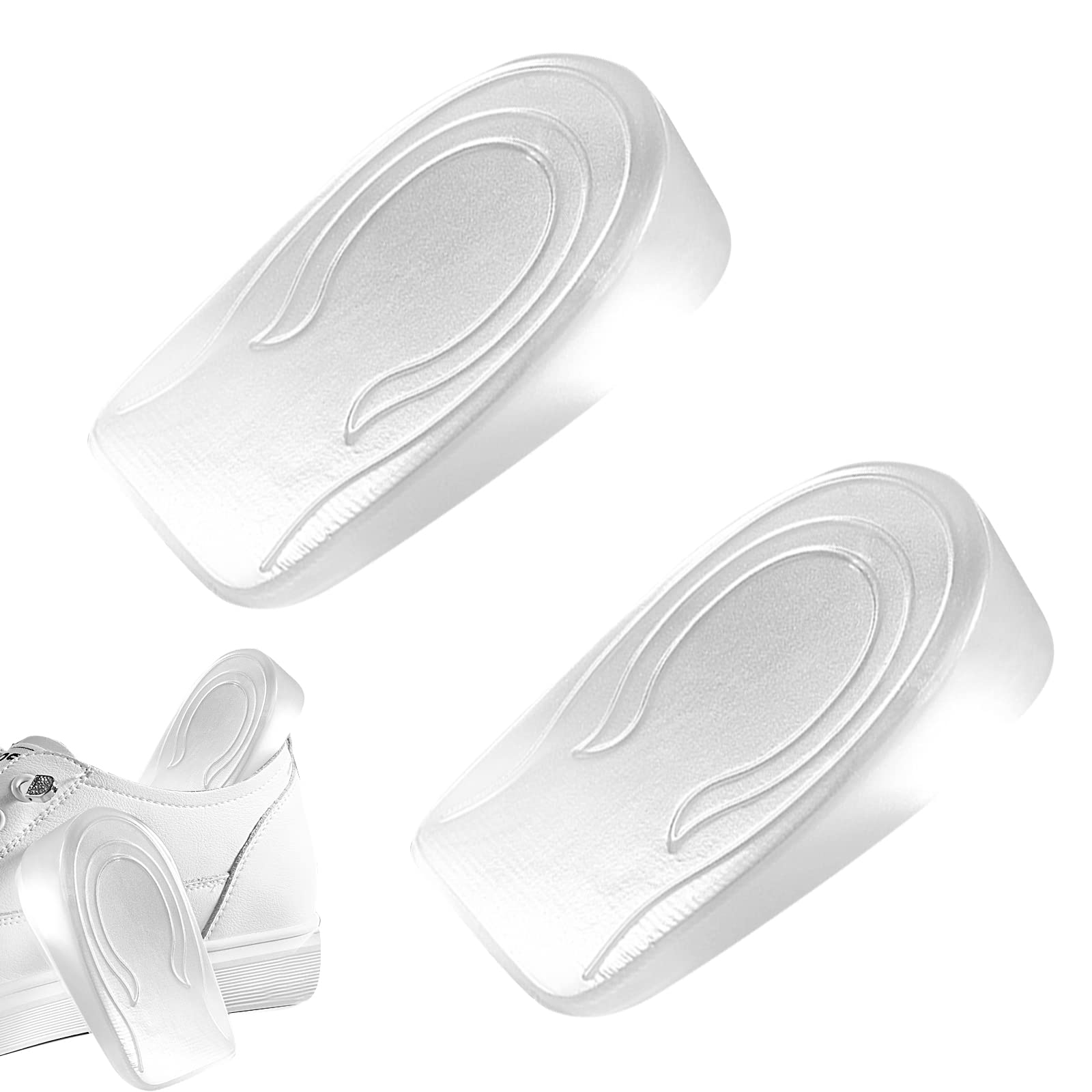 1 Pares de Almohadillas de Silicona para Taloneras, Plantilla de Aumento de Altura de 1 cm, Almohadillas de Silicona para Taloneras, Aliviar los Tendones de Aquiles y el Dolor de Taló（unisexo）