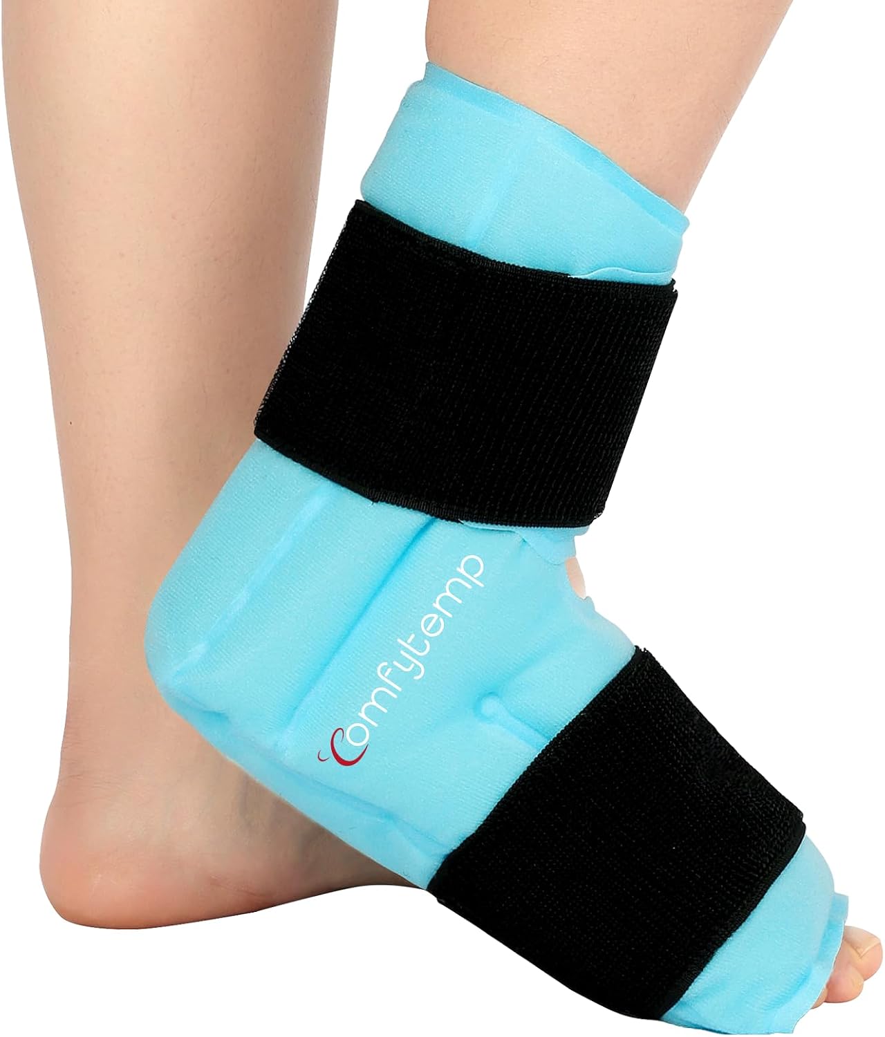 Comfytemp Grande Bolsa de Hielo para Tobillo y Pie para Alivio del Dolor, Terapia de Frío y Calor para Fascitis Plantar, Esguince de Tobillo, Hinchazón, Tendinitis de Aquiles, 1 Unidad