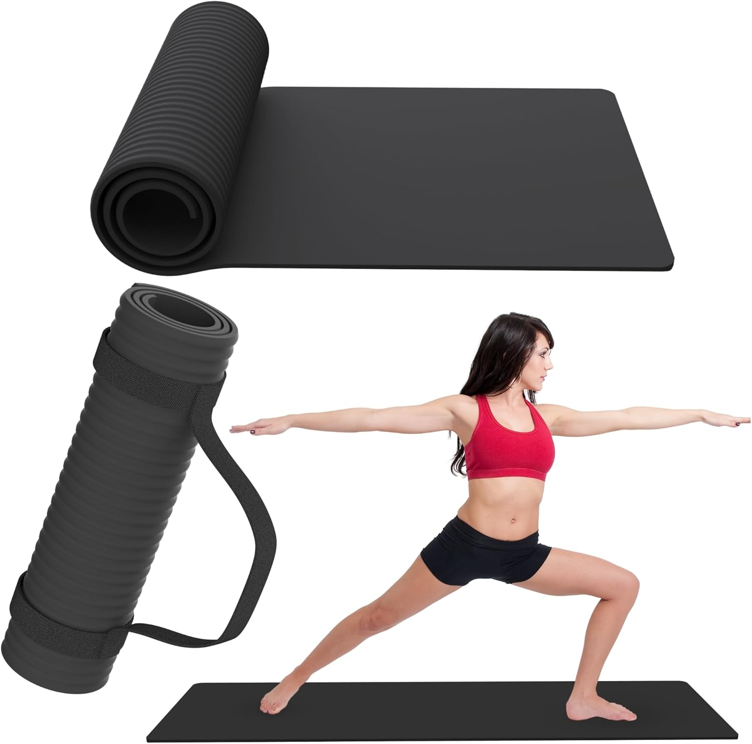 Esterilla Yoga Antideslizante con Correa de Transporte | Esterilla Yoga y Pilates ligera | Perfecto para Actividad diaria
