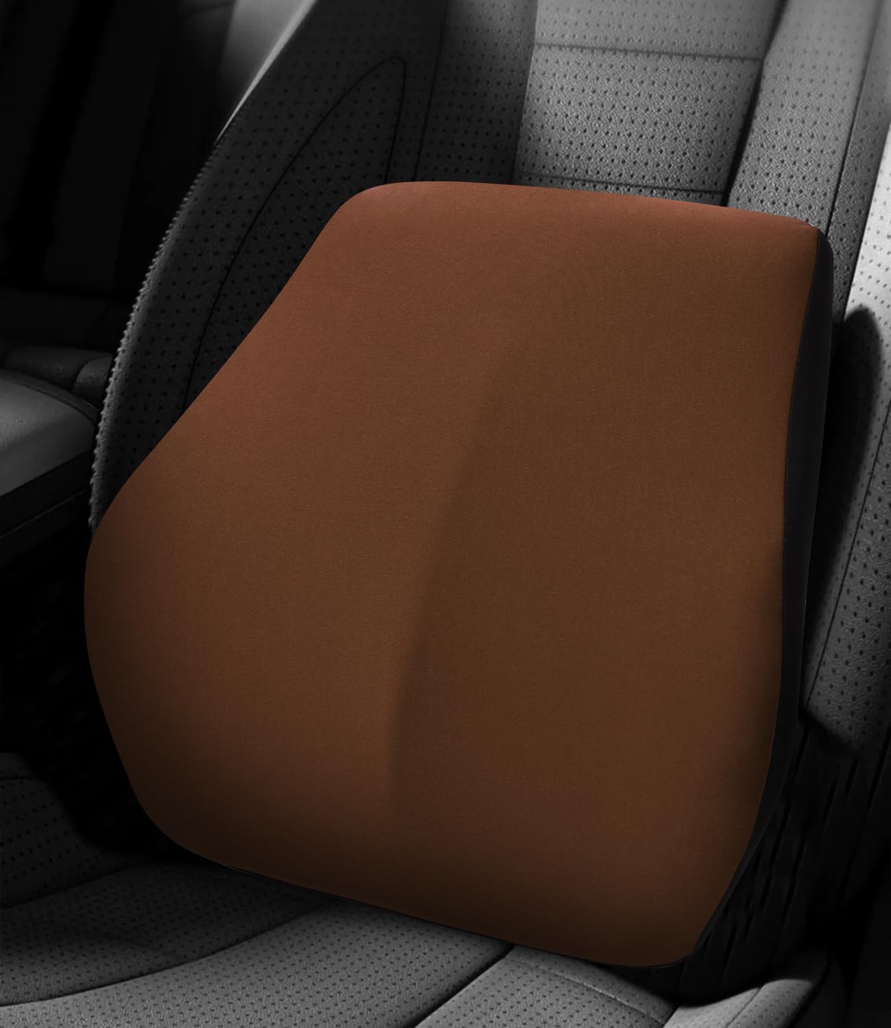 Cojin Lumbar Coche, Respaldo Asiento Coche con Esponja Memoria, Soporte Lumbar, Respaldo Lumbar Silla Oficina, Ergonómico, para la Silla de Oficina y Asiento del Coche (negro café)