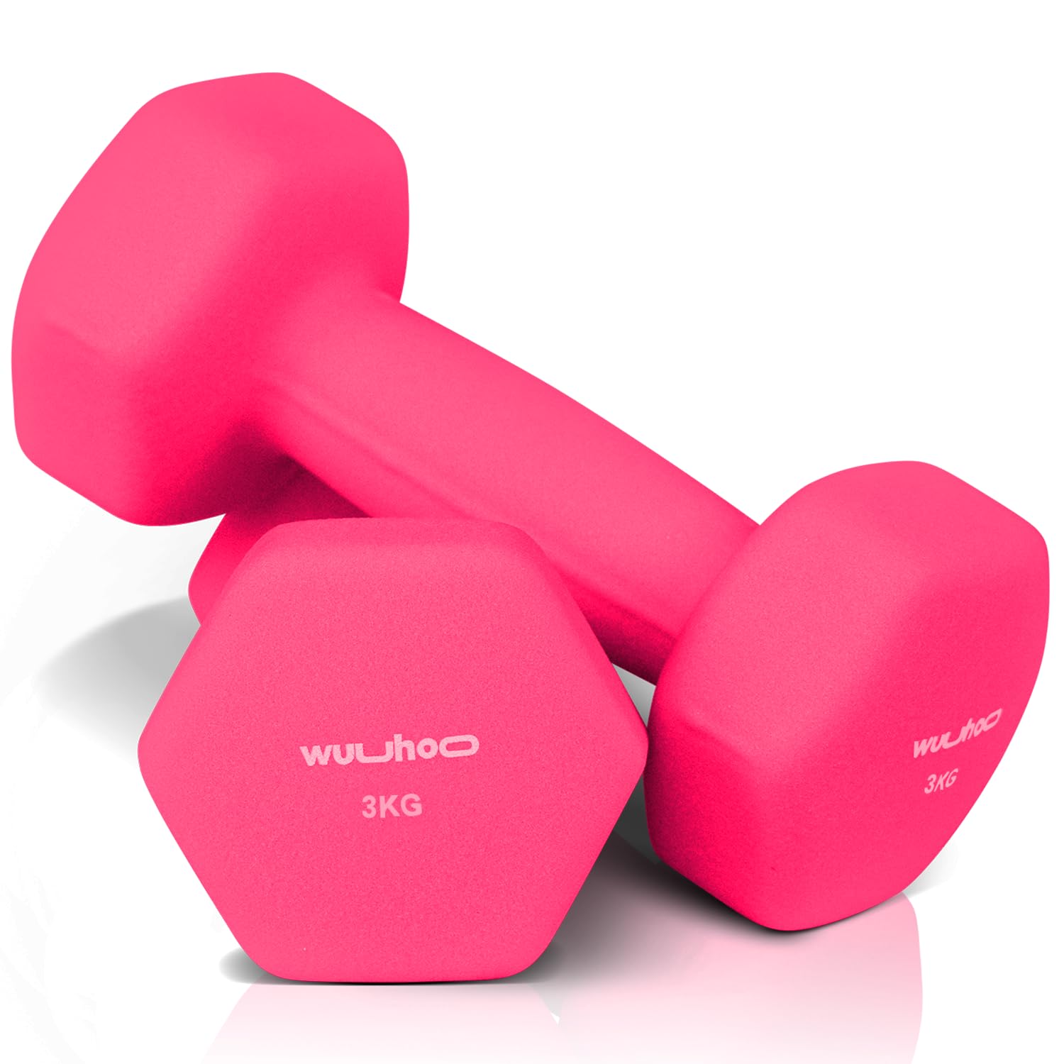 I Fitness Dumbbell Set Jackie, Revestimiento de Neopreno, Forma Hexagonal, Mancuernas pequeñas 2 x 1kg, 2 x 2kg, 2 x 3kg, 2 x 4kg