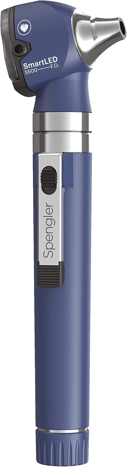 SPENGLER Smartled 5500, Otoscopio de Diagnostico Medico, Tecnología LED y Fibra Optica, Ultra-Brillante, Reproducción Perfecta del Color (Arándano)
