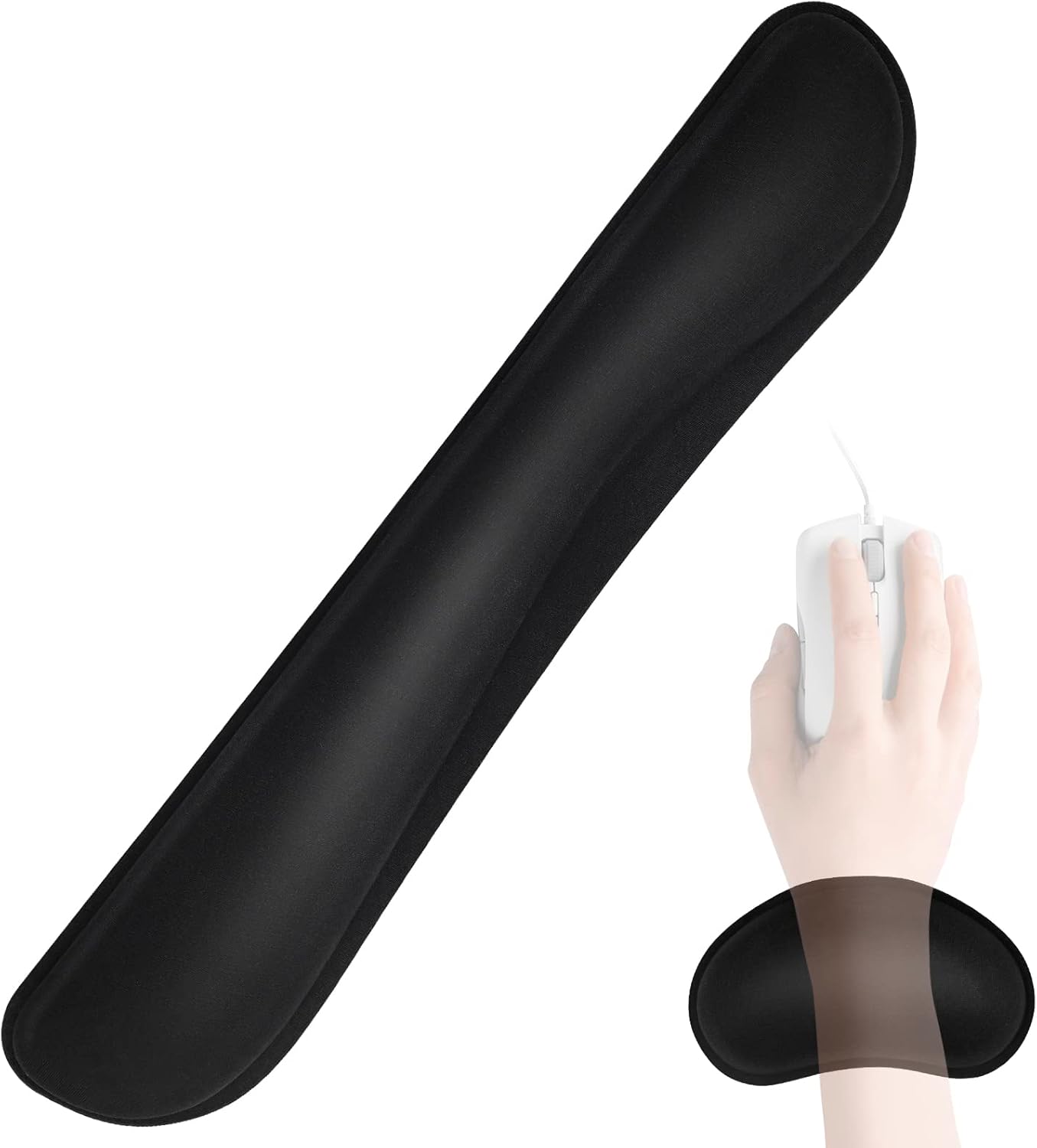 Uootach Reposamuñecas para Teclado y Ratón, reposamanos Almohadilla de silicona, alfombrilla de ratón de espuma viscoelástica, antideslizante, ergonómico, para aliviar el dolor de manos y muñecas