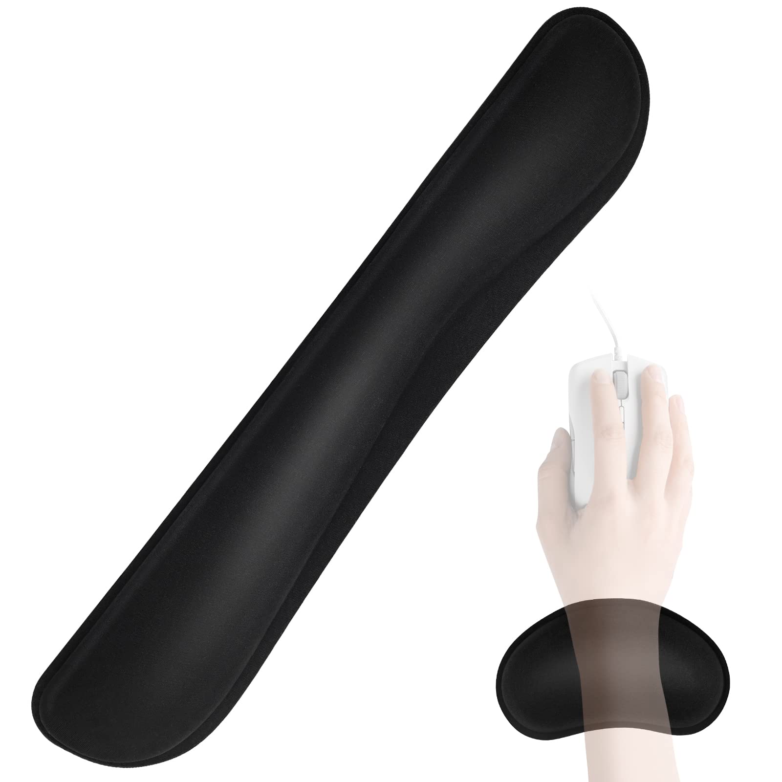 Uootach Reposamuñecas para Teclado y Ratón, reposamanos Almohadilla de silicona, alfombrilla de ratón de espuma viscoelástica, antideslizante, ergonómico, para aliviar el dolor de manos y muñecas