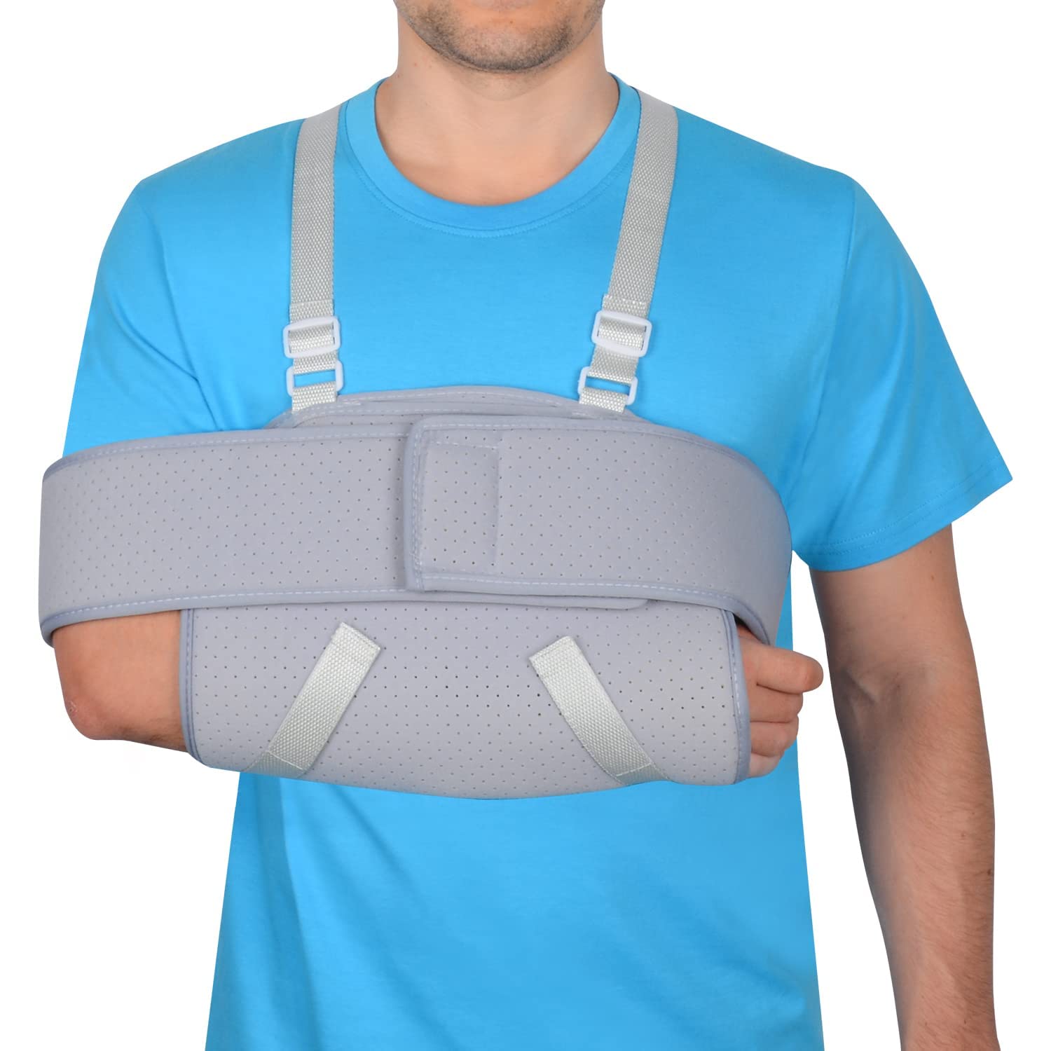 supregear Cabestrillo Brazo, Hombro Inmovilizador Ajustable para Desgarro de Manguito Rotador Para Roturas, Luxaciones, Esguinces, Distensiones y Fracturas para Hombres y Mujeres, Gris