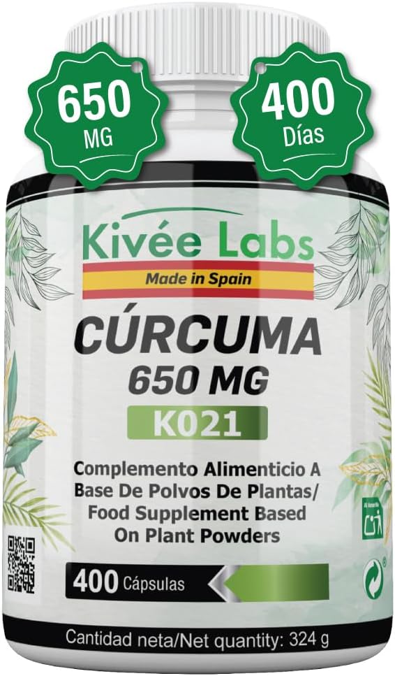 400 Cápsulas Cúrcuma Orgánica con Jengibre y Pimienta Negra Fórmula Mejorada (400 Días) | Potente Antiinflamatorio y Antioxidante Natural | Cúrcuma en Cápsulas