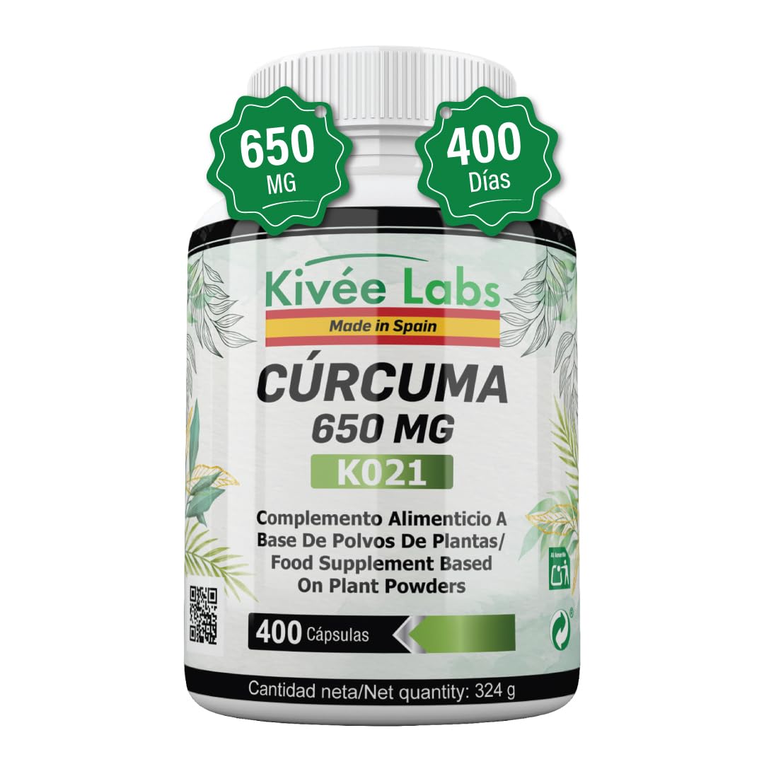 400 Cápsulas Cúrcuma Orgánica con Jengibre y Pimienta Negra Fórmula Mejorada (400 Días) | Potente Antiinflamatorio y Antioxidante Natural | Cúrcuma en Cápsulas
