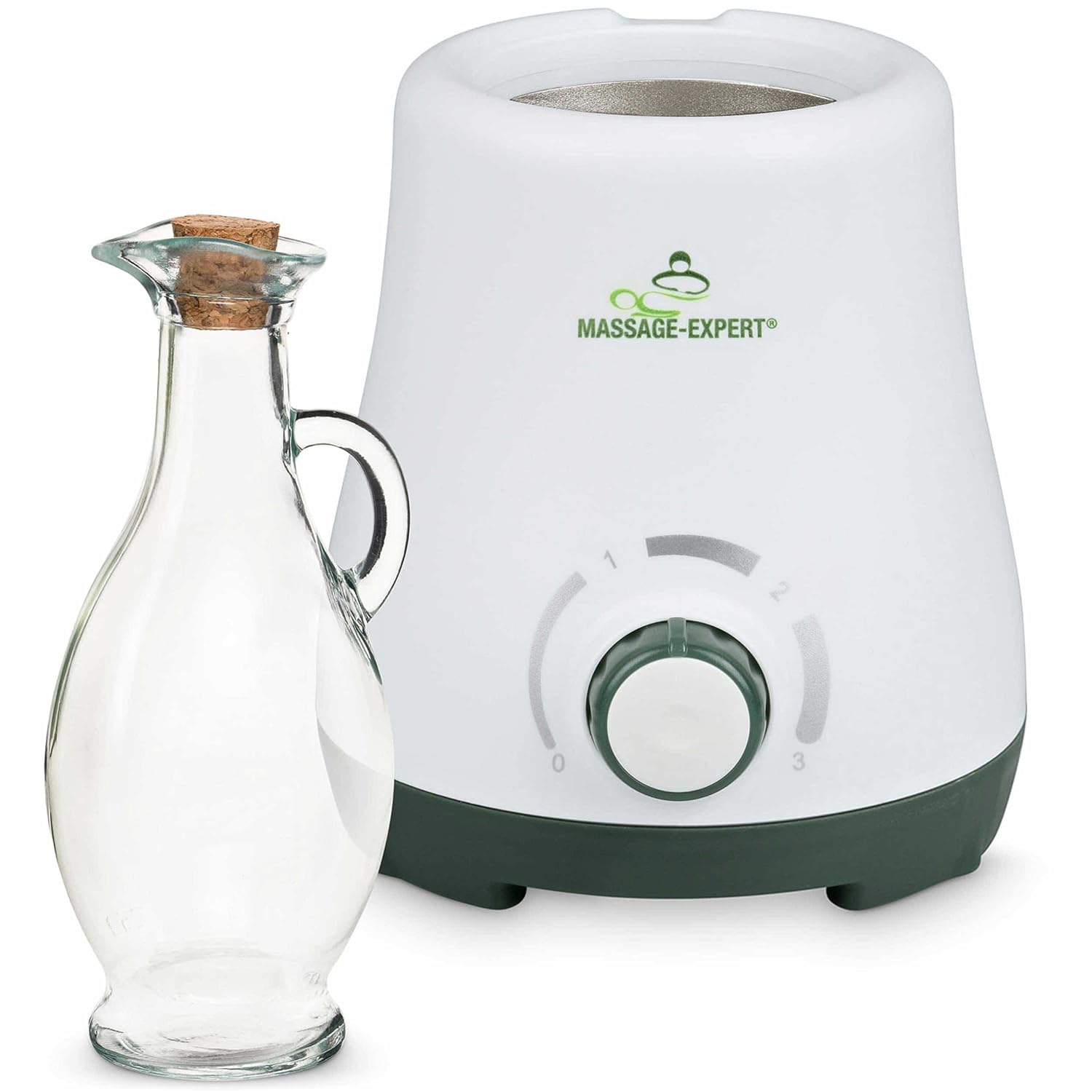 Calentador de aceite de masaje con jarra de cristal, Calienta el aceite agradablemente en solo 5 minutos, Calentamiento continuo de 0 a 100 °C.