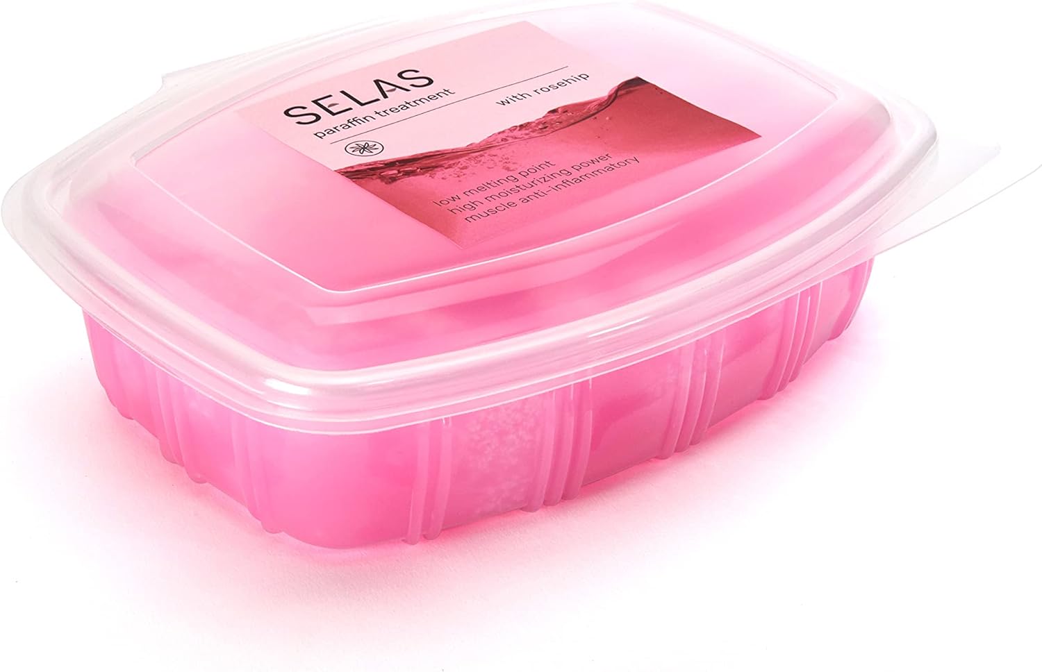 Parafina de Rosa Mosqueta 1300ml (980g) SELAS. Para tratamientos terapéuticos y estéticos de manos y pies. Cera, caliente, profesional, baños, spa, terapia, hidratante, piel seca.