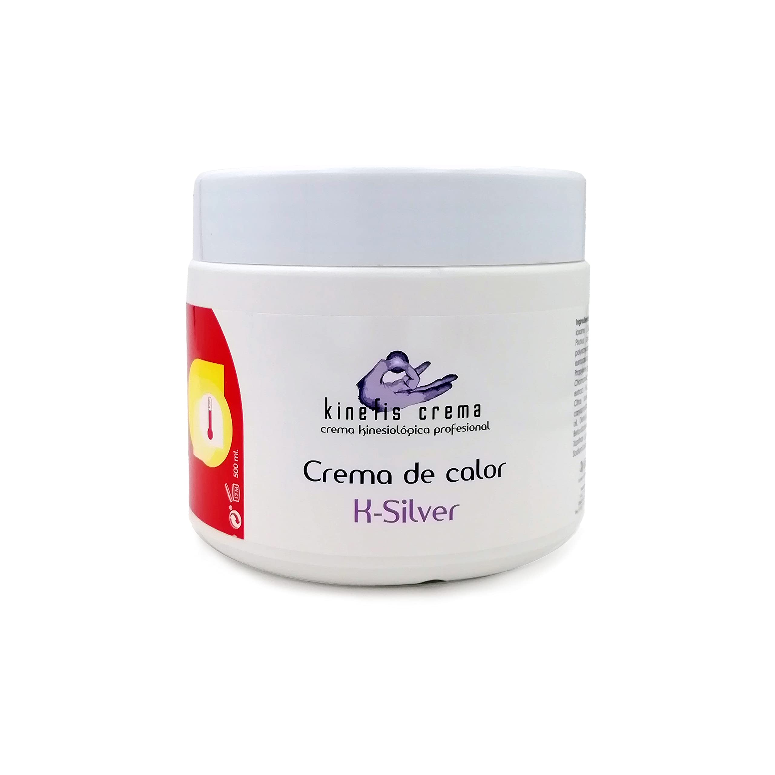 K-Silver Kinesiológica Profesional Crema de Calor | 500 ml | Unisex Adultos (1 unidad)