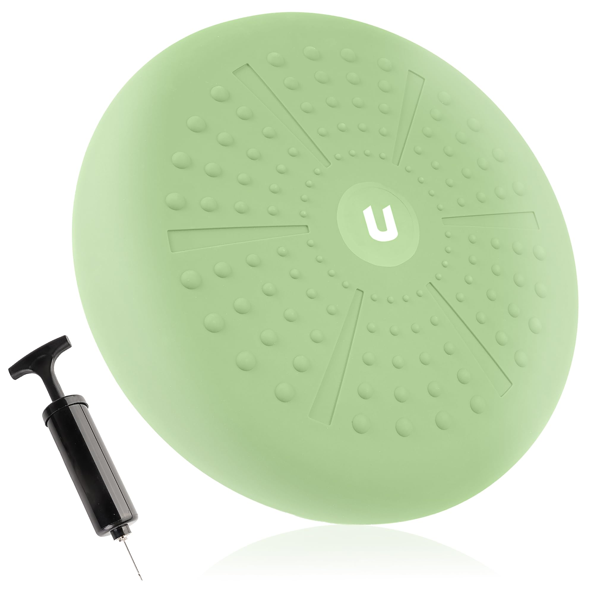 Cojín de Equilibrio y Yoga Antideslizante de Ø33 cm con Bombín de Aire, Propioceptivo e Hinchable, Soporte Lumbar, Semi Esfera para Fitness, Pilates y Rehabilitación (PureZen)