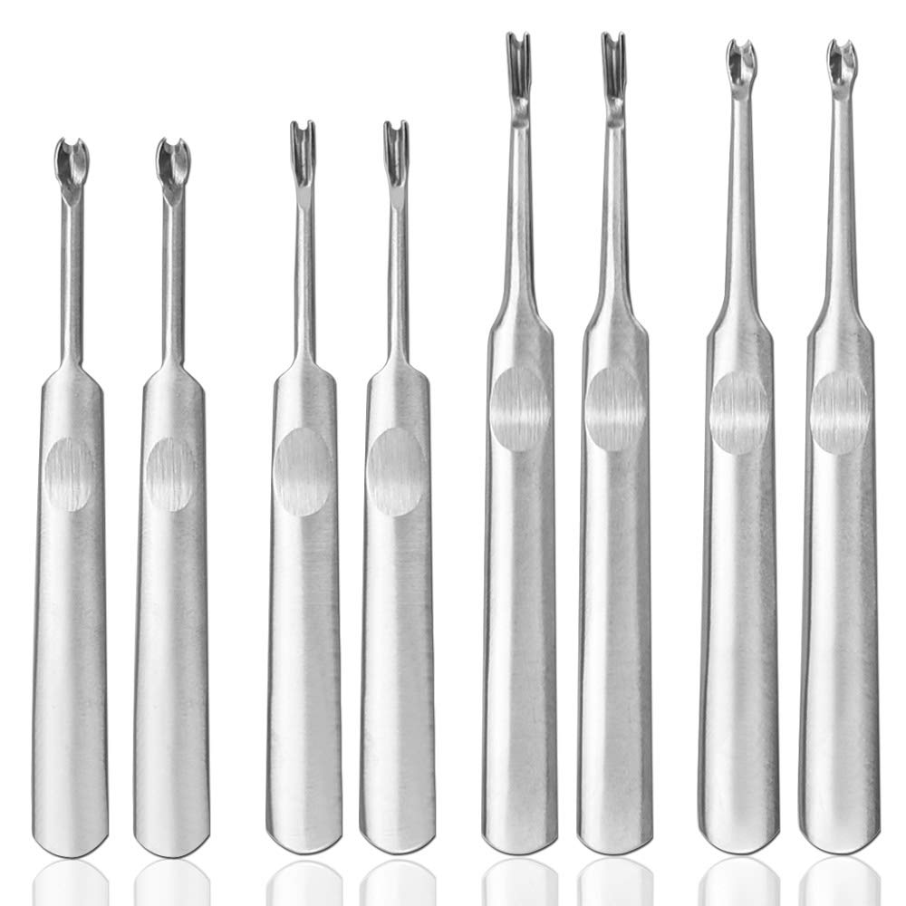 CODIRATO 8 PCS Herramienta de Cuero de Acero Inoxidable Biseladora para Bordes de Cuero Herramienta de Manualidades Ranuradora para Tallado de Cuero Artesanía Costura Manualidades (95U/95V/115V/115U)
