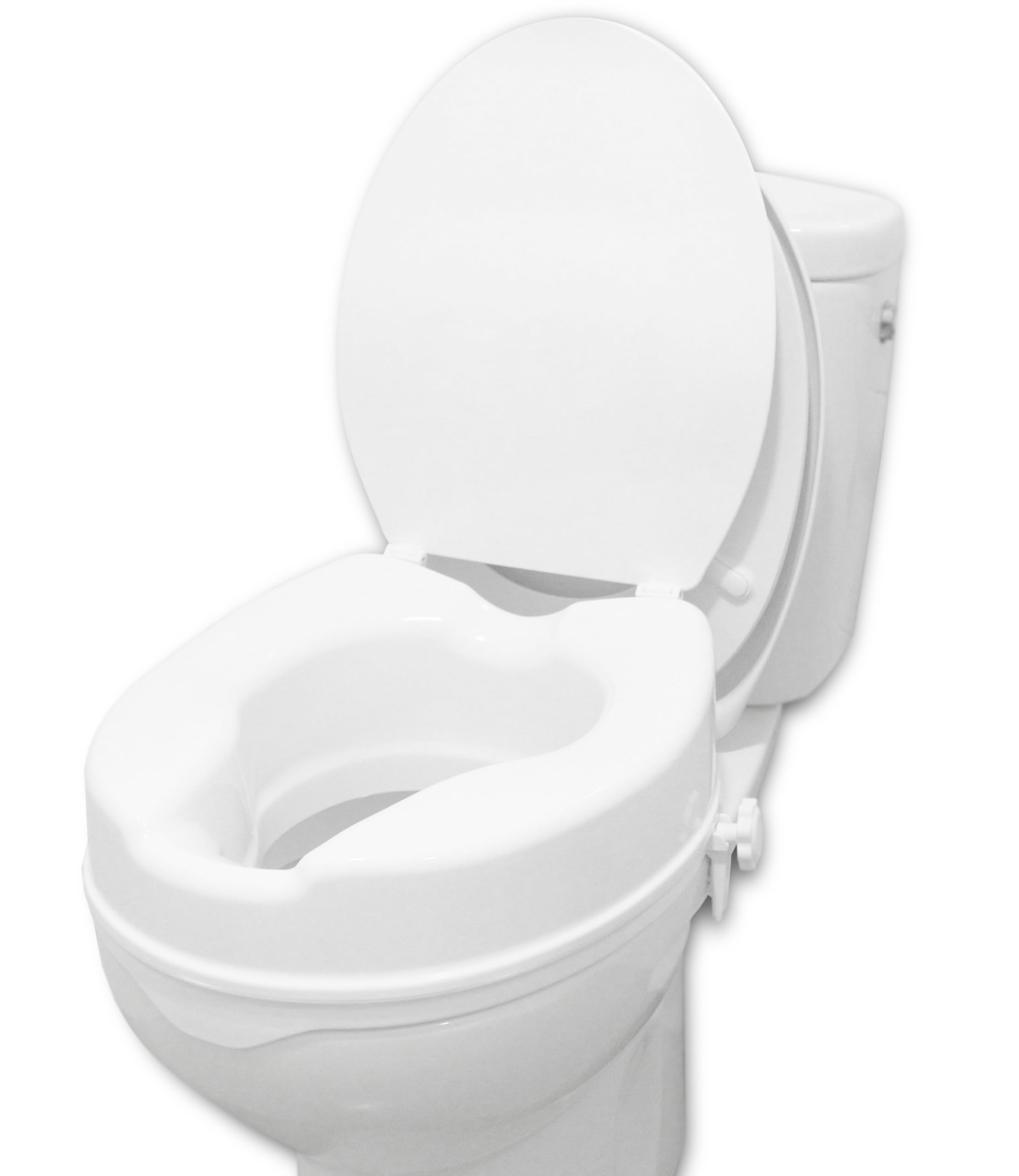 PEPE - Elevador WC Adulto con Tapa 10 cm de Altura, Alzador, Asiento Inodoro para Personas Mayores