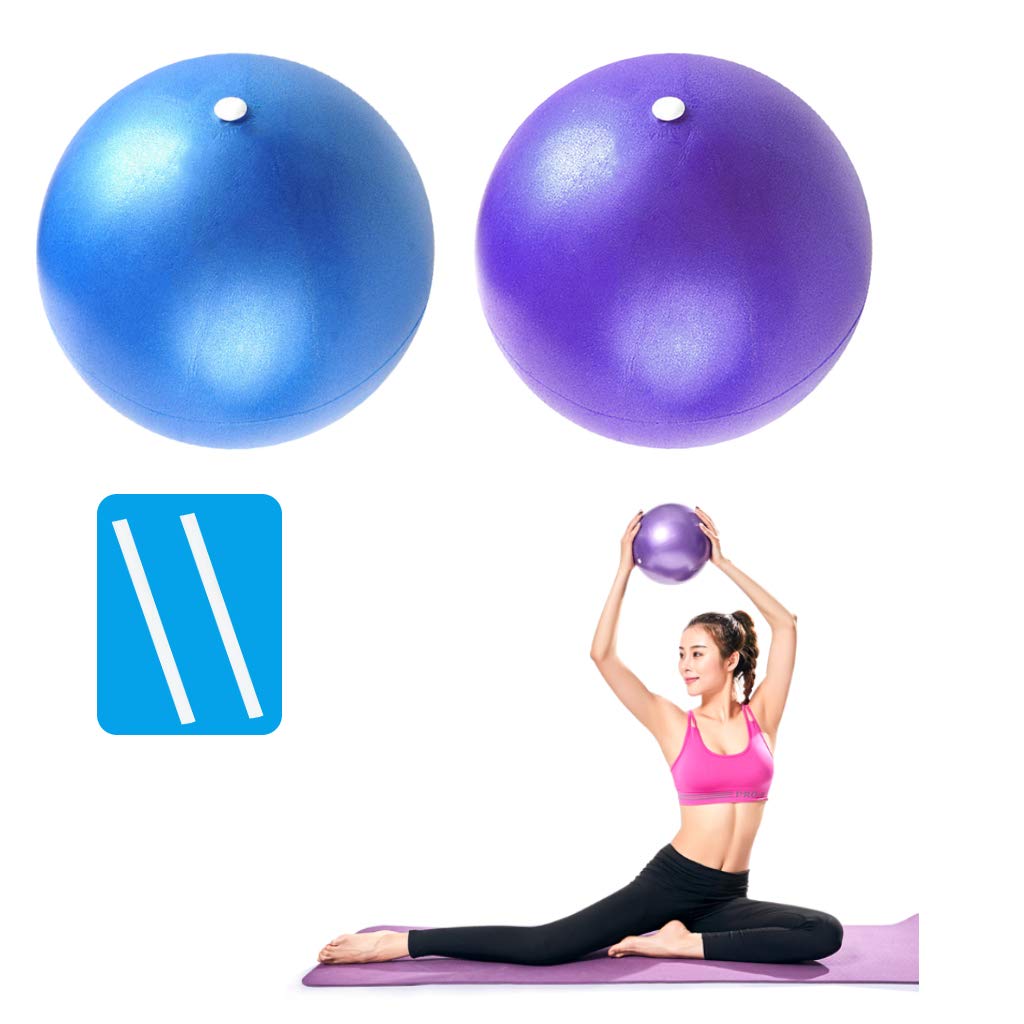 PROVO Paquete de 2 Pelotas de Pilates Suaves, balón de Ejercicio pequeño antiestallido de 23 cm con popote Inflable, para Pilates, Yoga, Entrenamiento básico y Terapia física, hogar, Gimnasio,