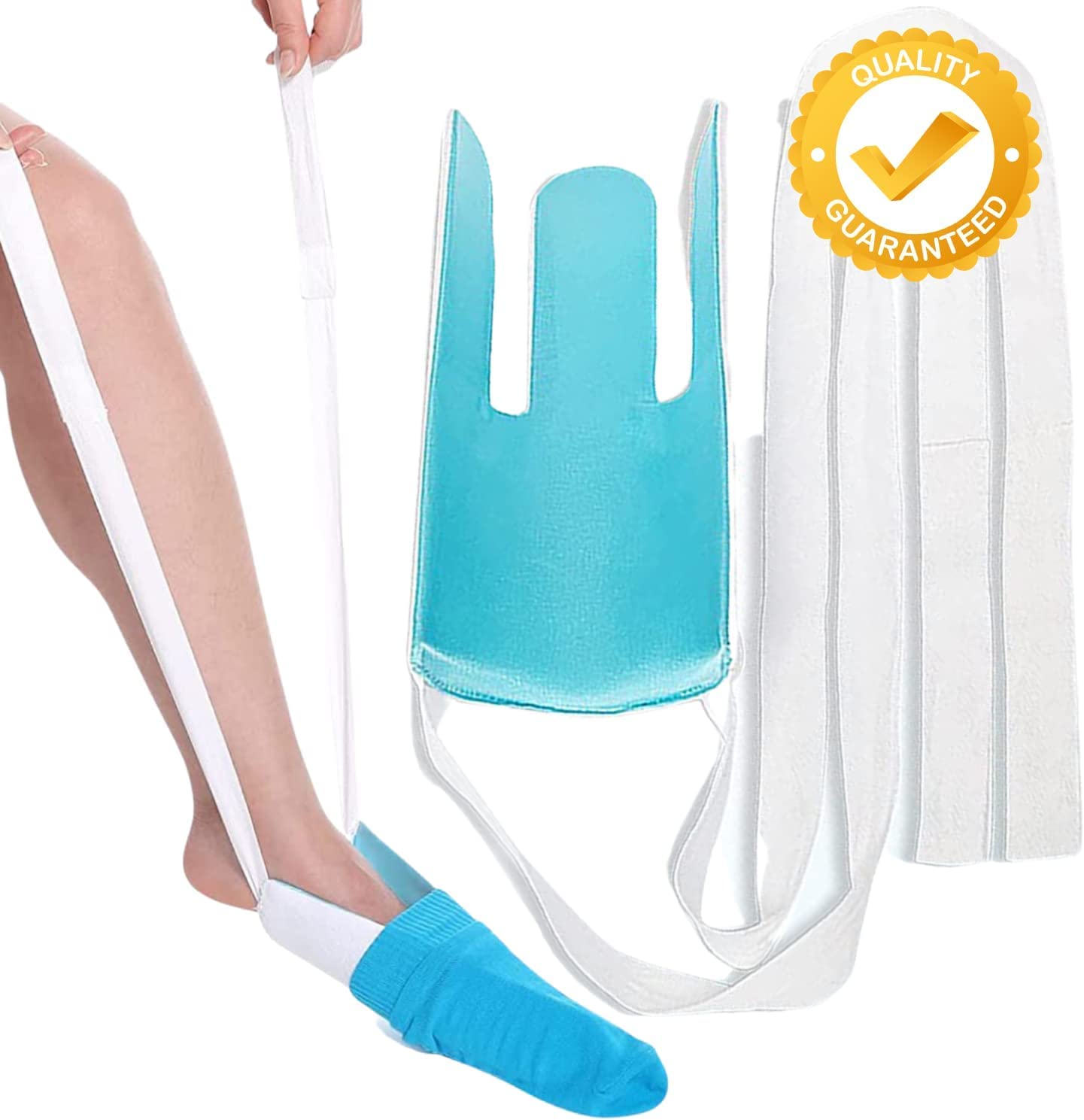 OrtoPrime CALZADOR DE MEDIAS DE COMPRENSIÓN - Calzador de Calcetines - Aparato para Ponerse los Calcetines - Regalos para Ancianos - Ayuda poner calcetines Personas Mayores