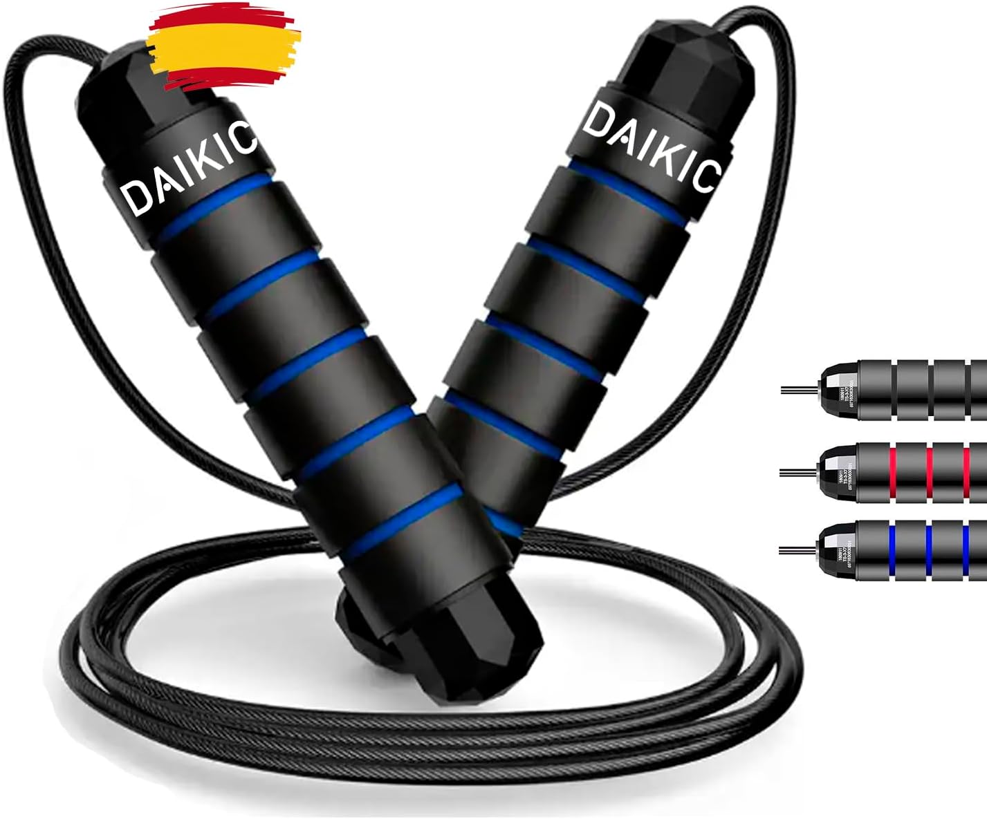 Combas de Fitness Crossfit Comba Boxeo Corda para Saltar | Comba de Saltar Niños y Adultos | Comba salto con Mango Antideslizante de Espuma Suave | Cuerda Ajustable Libre 2.8 Metros