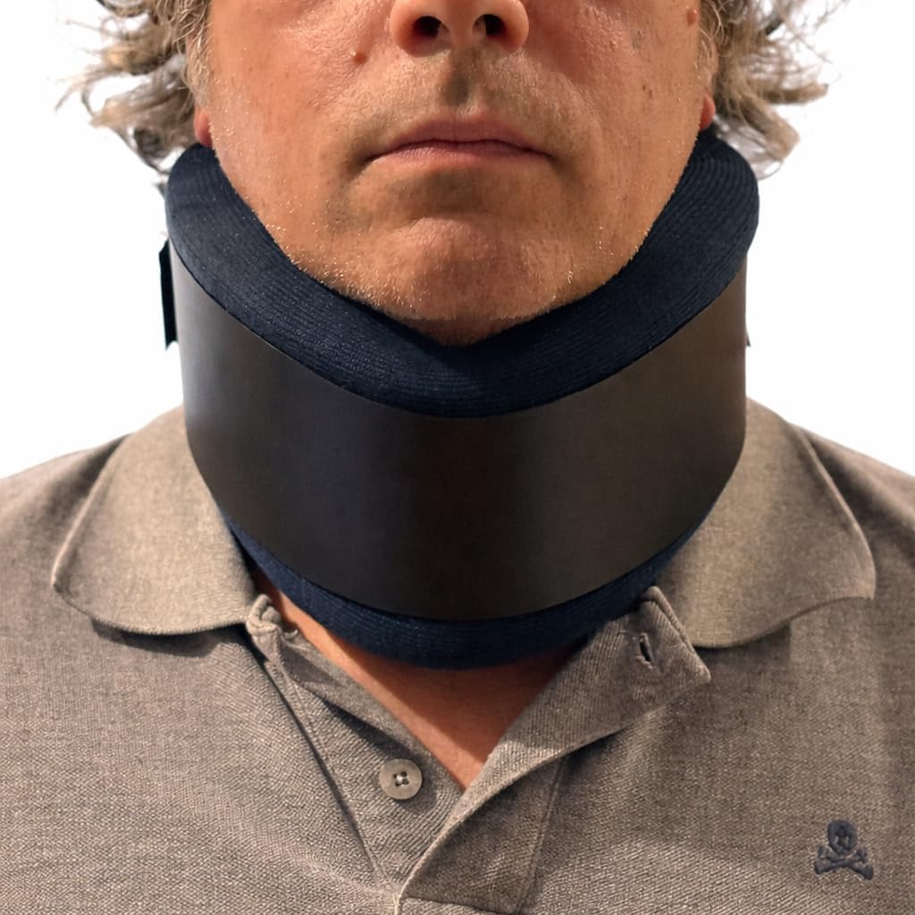 Collarín Cervical Blando - Soporte para el Cuello con placa de polietileno ajustable, que Permite mayor Rigidez o Flexibilidad - Alivio del Dolor y la Presión en la Columna Vertebral - Azul