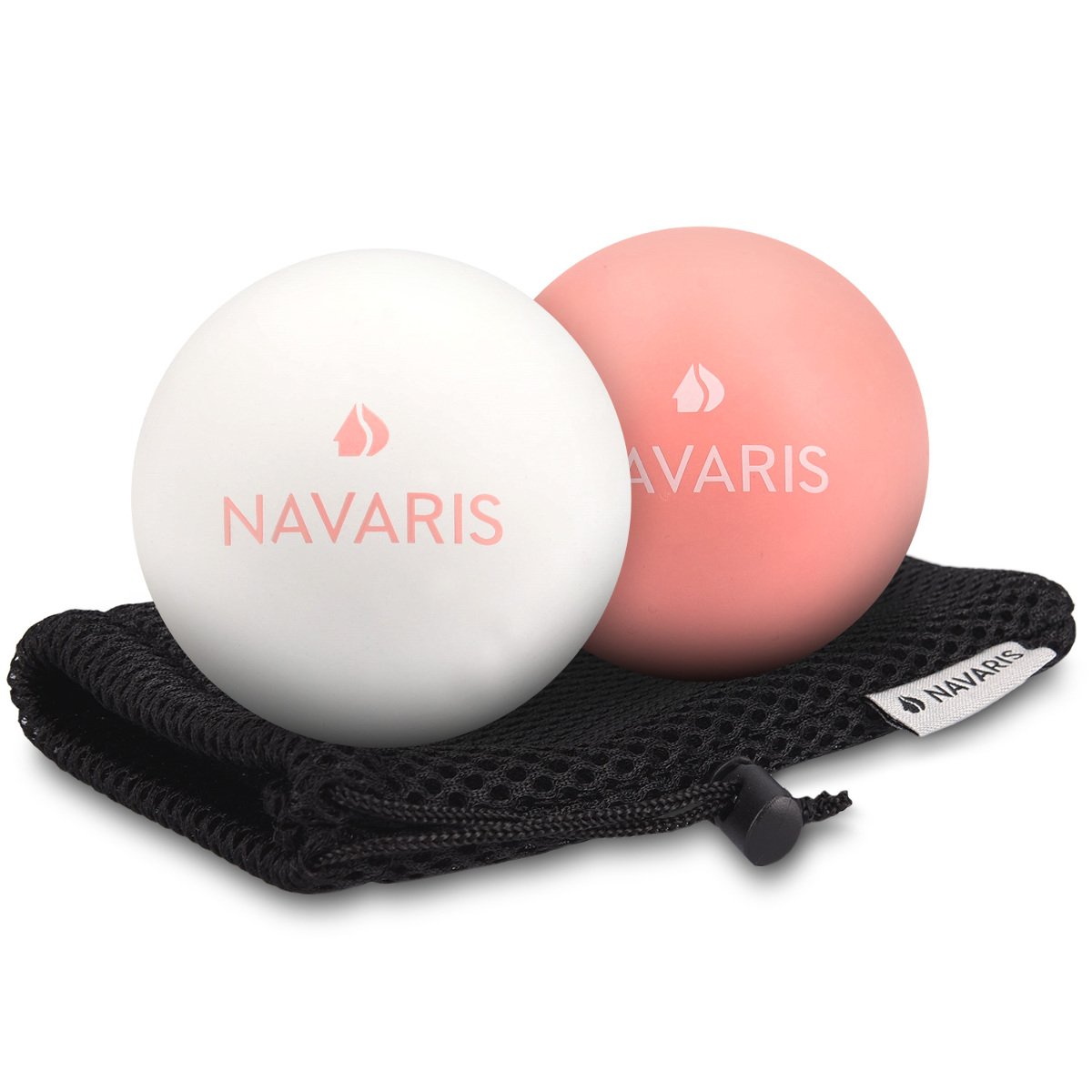 Navaris Set de 2 Bolas para masajes - Bolas de Lacrosse para automasajes - 2 Pelotas para Terapia de Puntos
