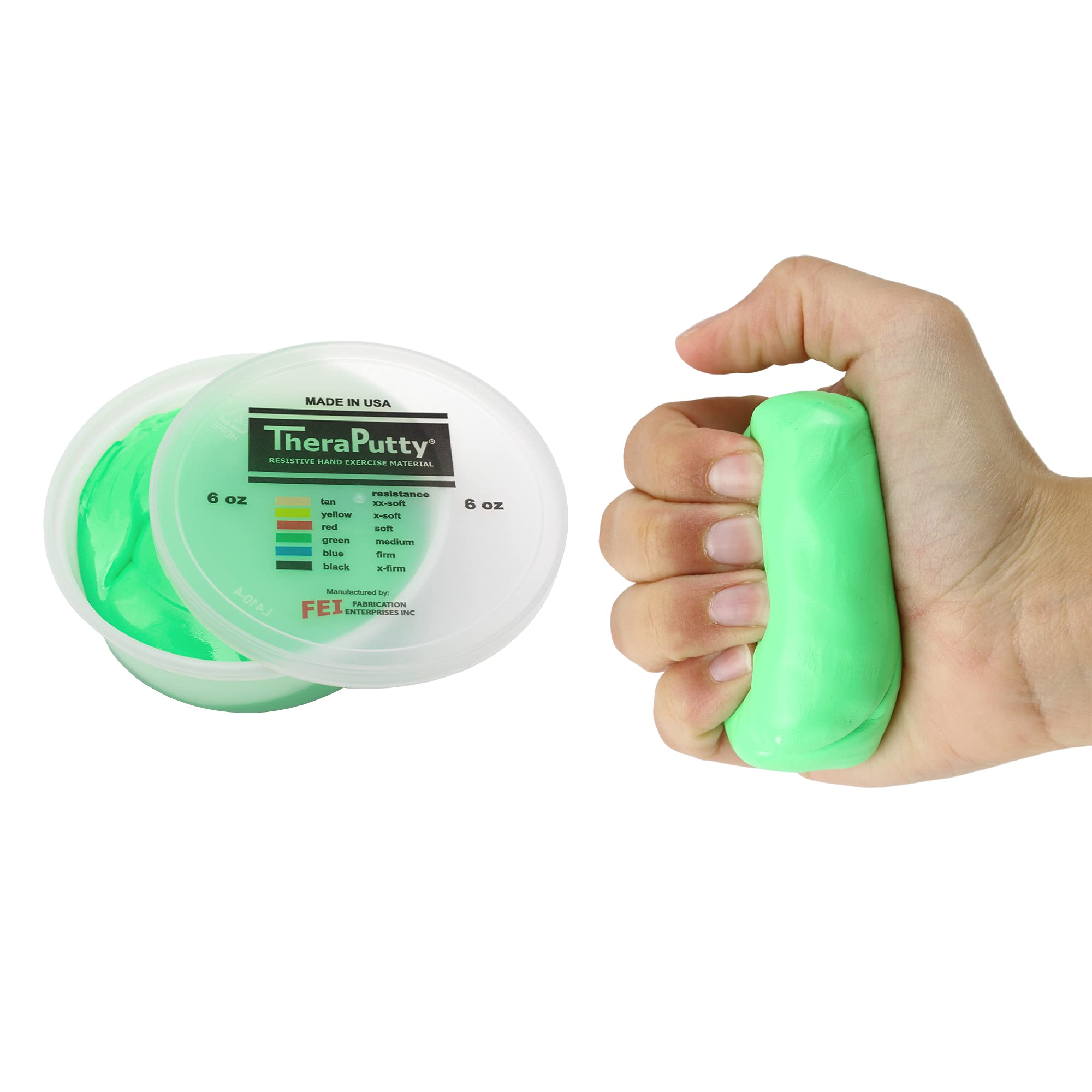 TheraPutty anti bacteriano - Pasta modelar - 170 g - Verde (moderada)