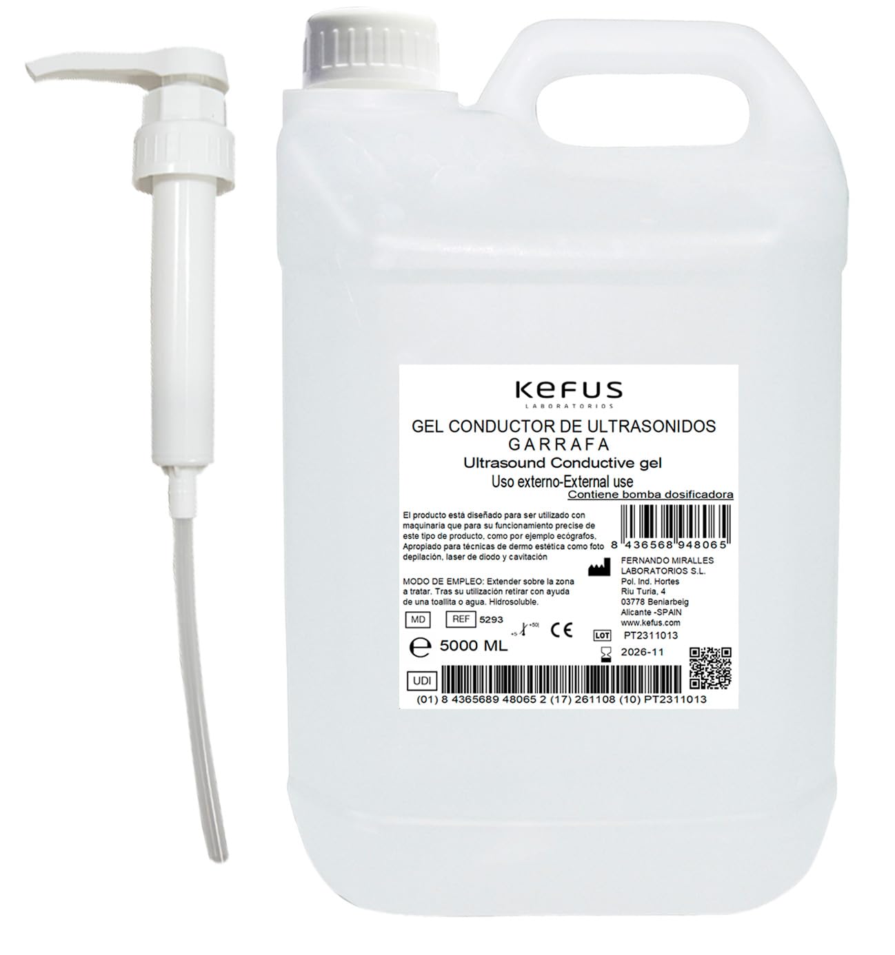 Gel conductor ultrasonido garrafa 5 L.