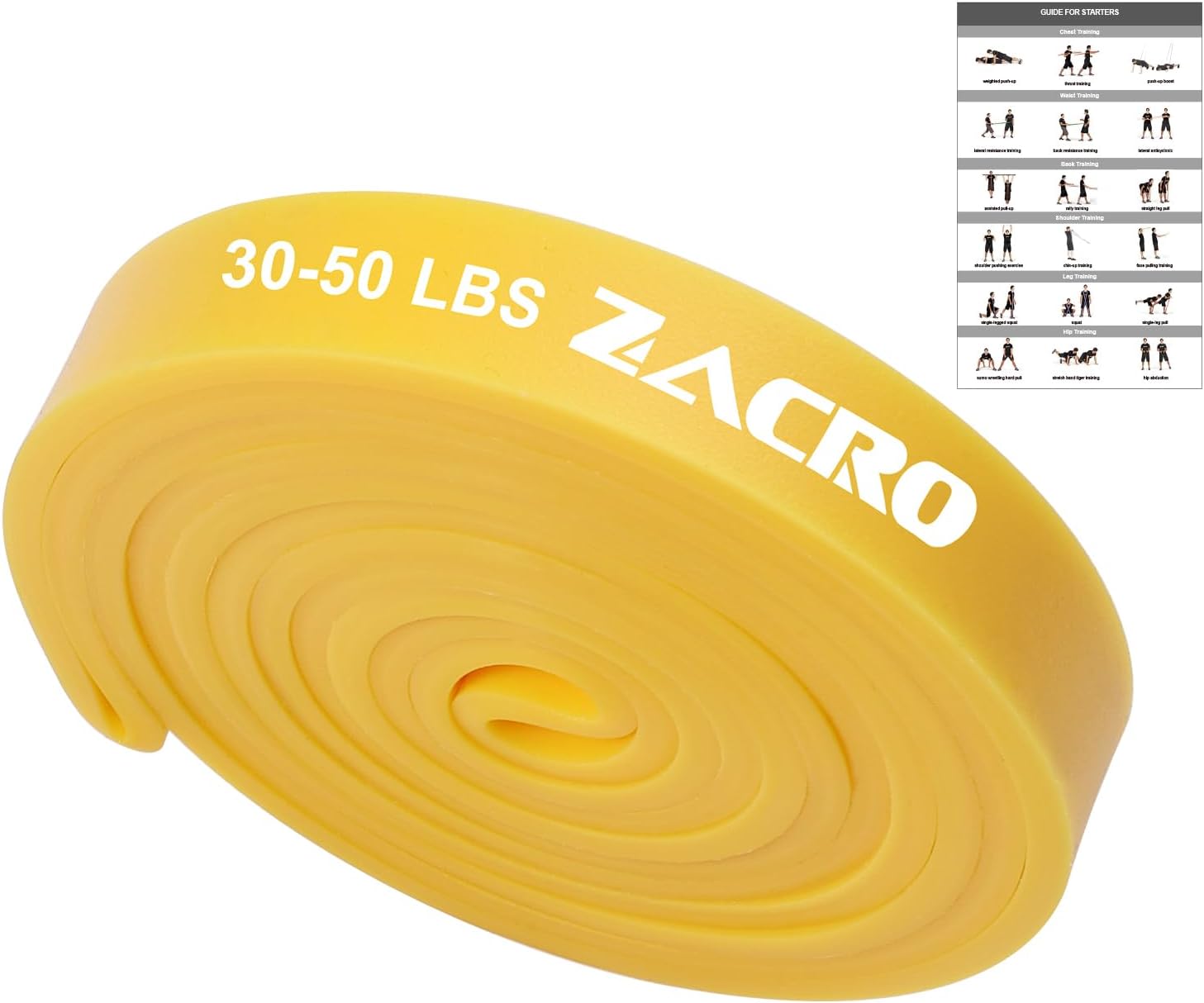 Zacro Banda de Resistencia - Bandas Elasticas de Fitness para Entrenamiento de Fuerza, Estiramiento, Pilates, Yoga, Levantamiento de Pesas, Entrenamiento de Resistencia
