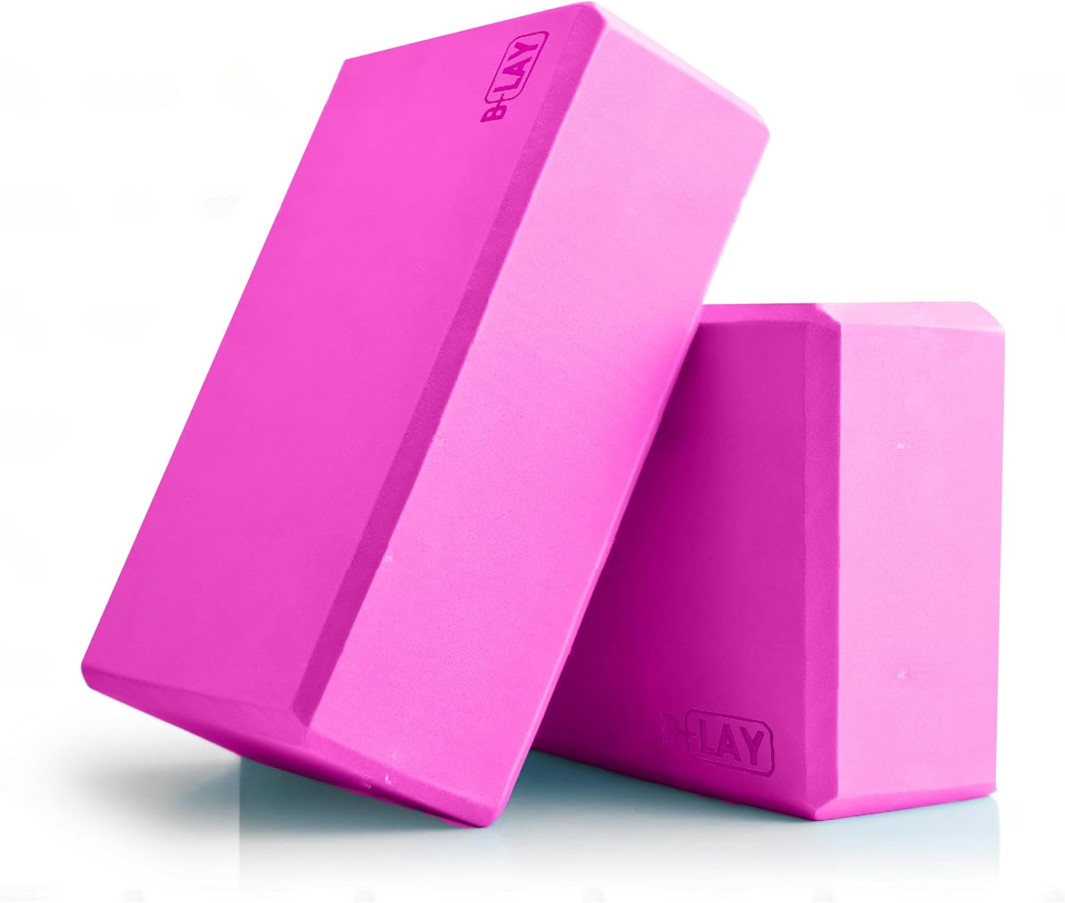 Bloques de Yoga (2 Ud) de Espuma EVA Alta Densidad - Paquete Doble para Pilates, Meditación, Fitness - Accesorios para Principiantes y Usuarios Avanzados (Rosa)