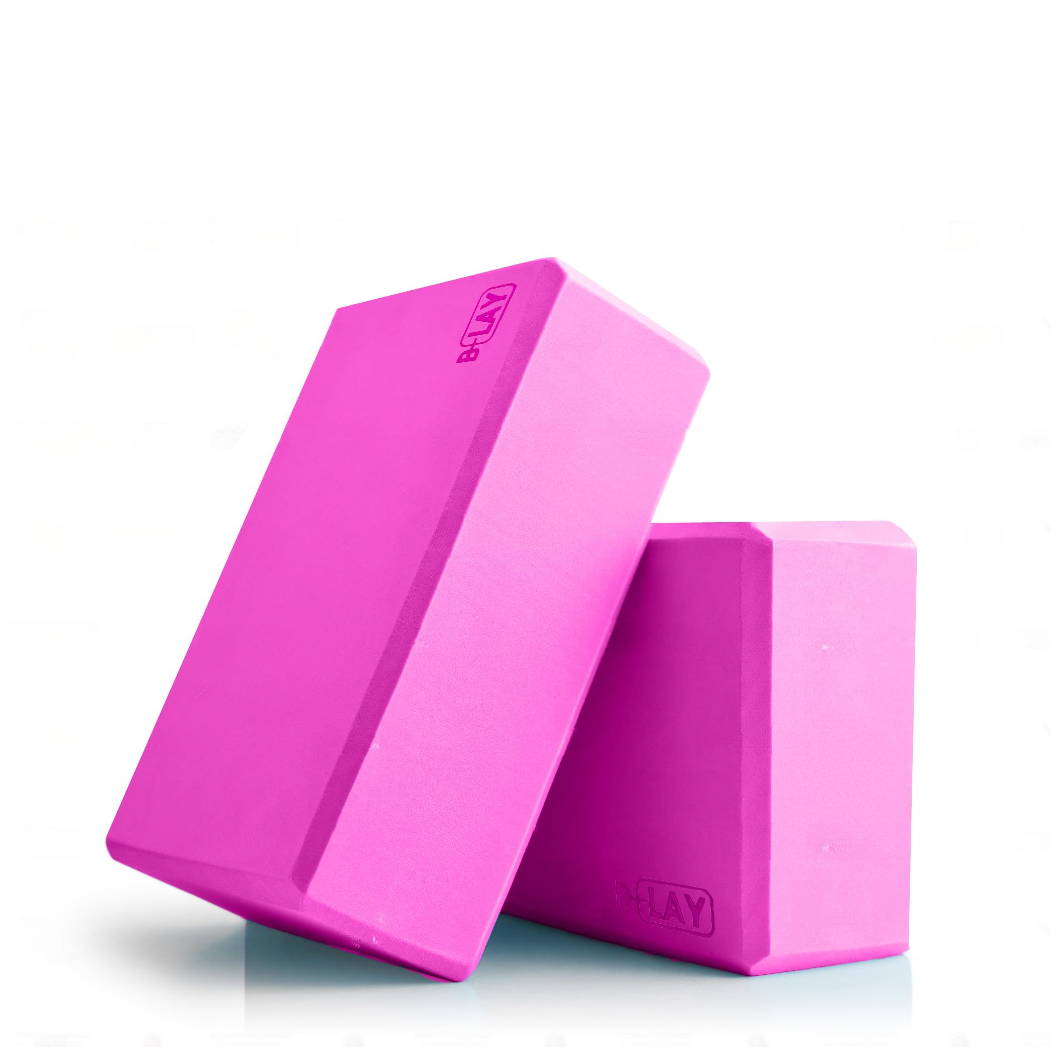 Bloques de Yoga (2 Ud) de Espuma EVA Alta Densidad - Paquete Doble para Pilates, Meditación, Fitness - Accesorios para Principiantes y Usuarios Avanzados (Rosa)