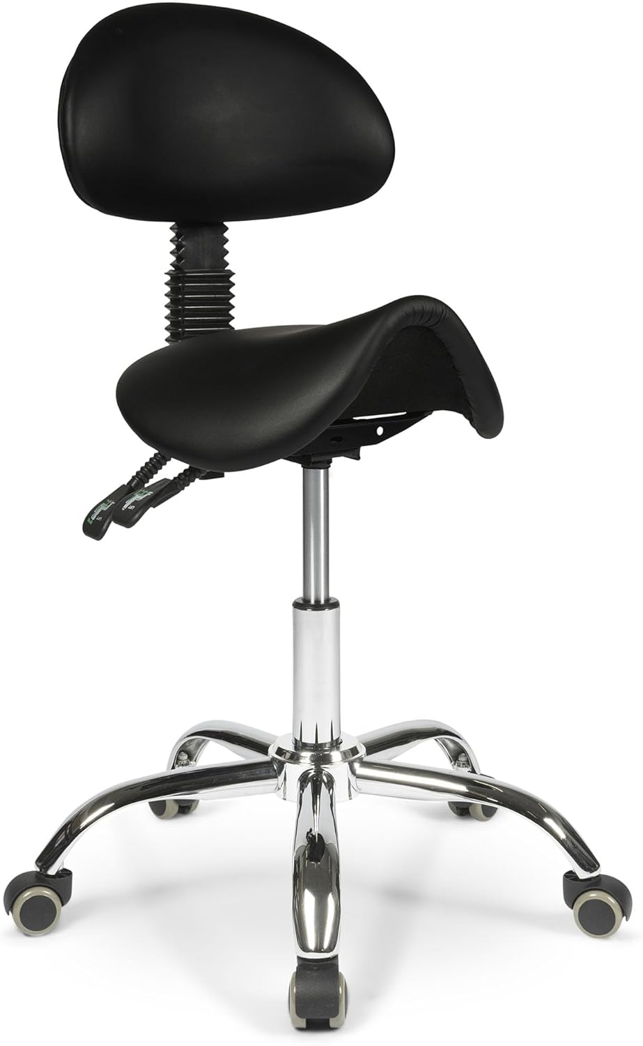 Taburete Ergonómico Con Respaldo - de Trabajo y Oficina - Regulación de la Altura del Asiento Negro