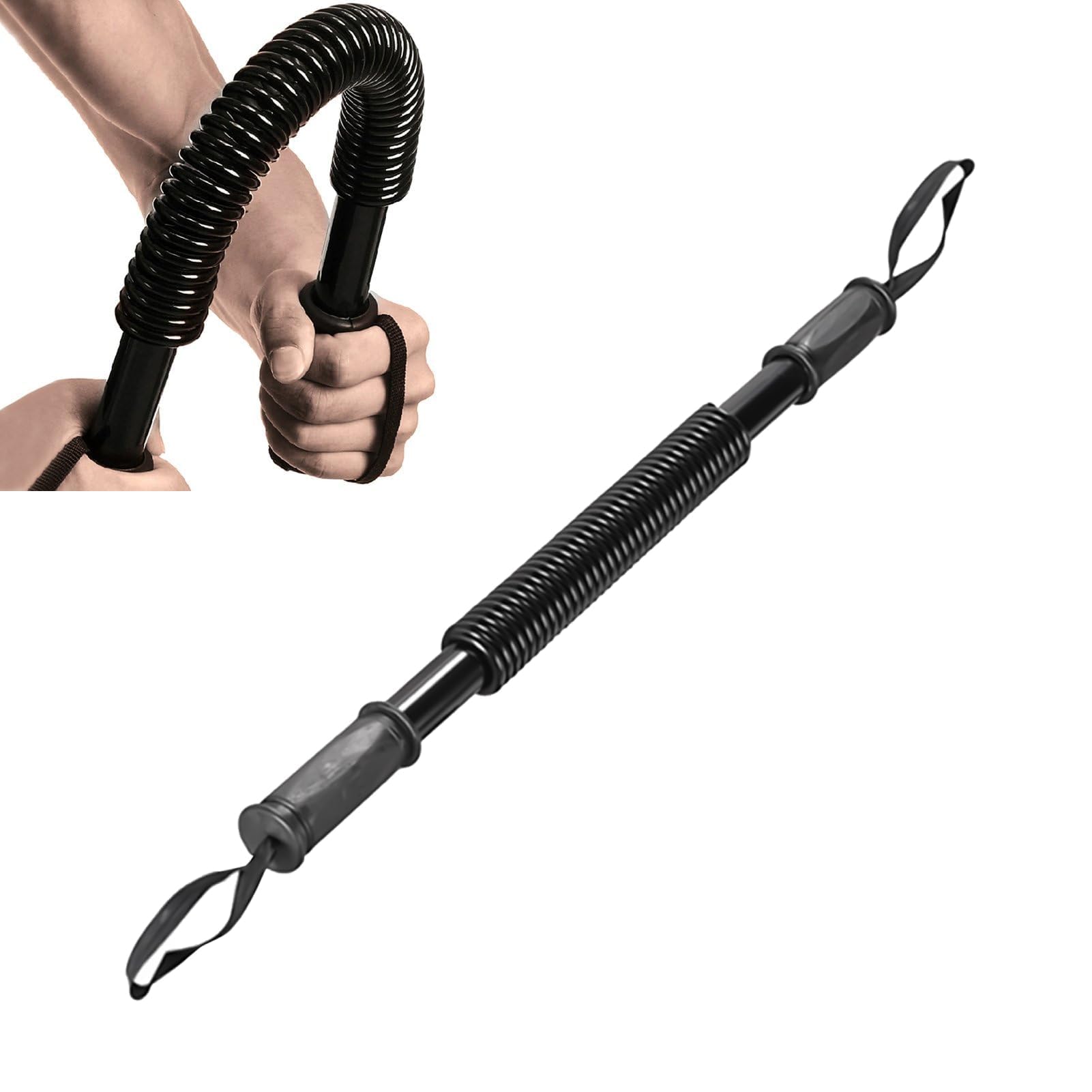 HERCHR Barra Power Twister, Equipo De Ejercicio para La Parte Superior del Cuerpo Resistencia De 44 Libras para Fortalecimiento del Pecho, Hombros, Antebrazo, Bíceps Y Brazos