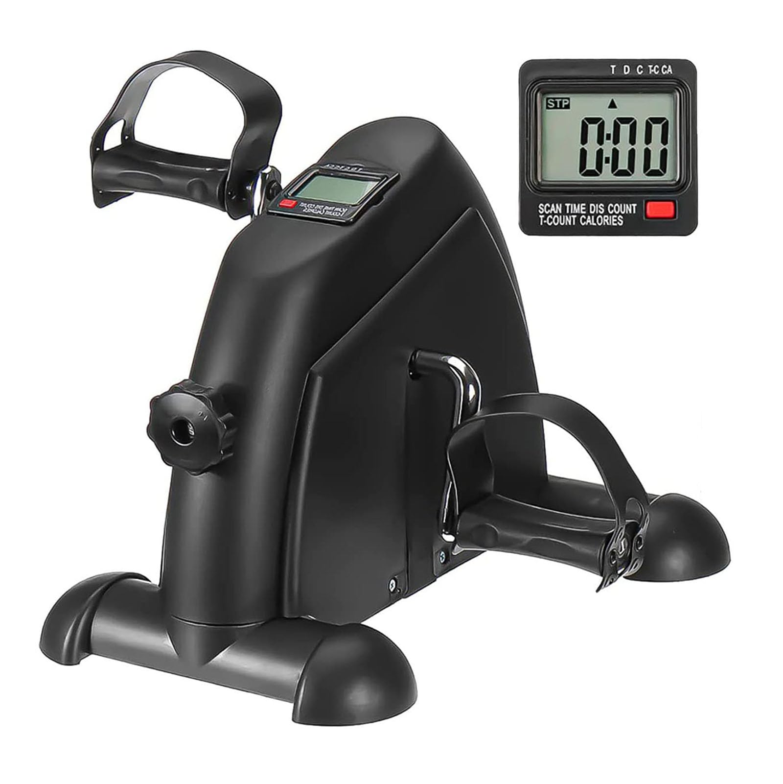 LAZY SPORTS Pedales Estaticos - Mini Bicicleta Estáticas - Máquinas de Piernas - Entrenamiento de Brazos y Piernas Pantalla LCD y Resistencia Ajustable