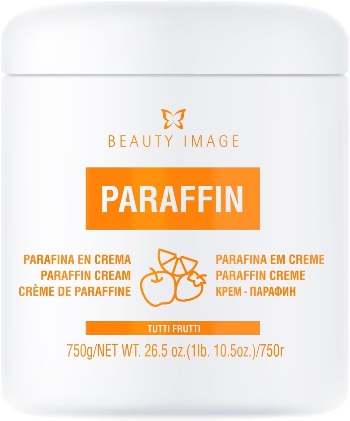 Parafina para Manos y Pies - Parafina en Crema para Pieles Sensibles al Calor - Tratamiento Ideal Codos y Talones - Efecto Sauna Hidratante - 750 gr - Aroma Tutti Frutti