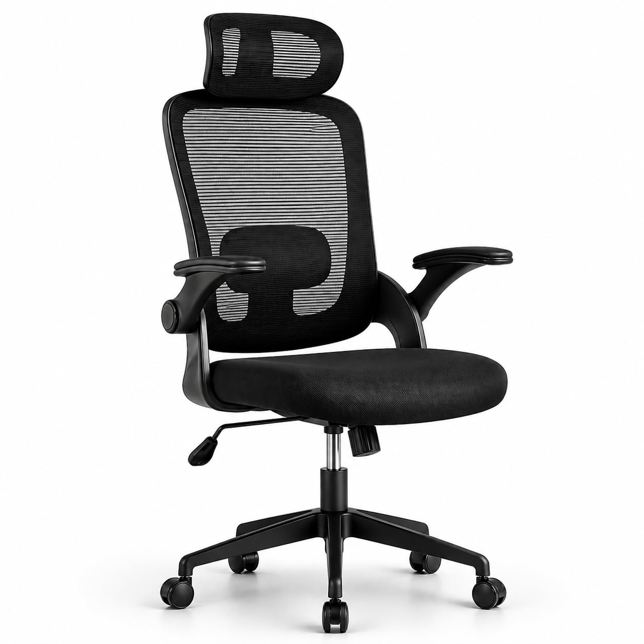 Silla de Oficina | Escritorio o Estudio Ergonómica con Ruedas | Reposacabezas y Reposabrazos Ajustables | Soporte Lumbar | Respaldo de Malla Transpirable | Altura Regulable | Ideal casa o Trabajo