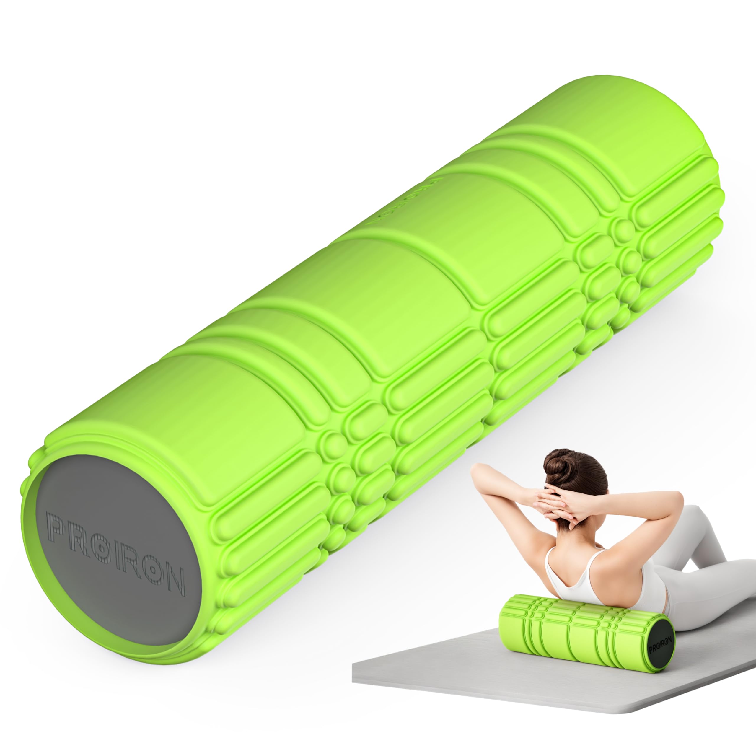 PROIRON Rodillo Masajeador, Rodillo de Espuma para Terapia y Masaje Muscular. Rodillo de Pilates y Yoga. Fitness Foam Roller. Cilindro de gomaespuma para alivio de dolores y entrenamiento. 42x13cm