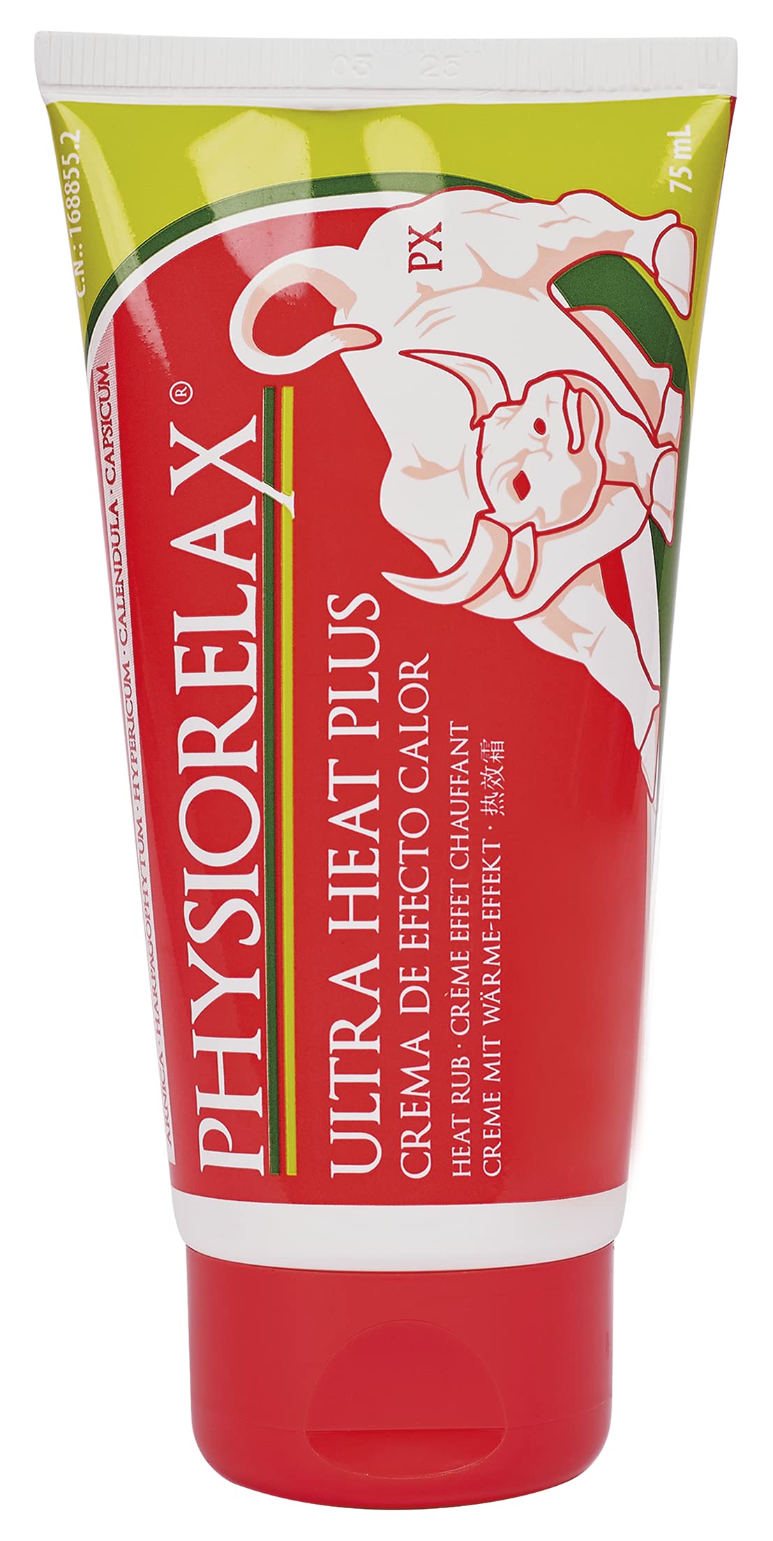Physiorelax - Ultra Heat Plus, Crema Apta para Masaje, Efecto Calor, Para Esfuerzos Cotidianos y Antes del Ejercicio, con Árnica e Ingredientes de Origen Natural - 75 ml