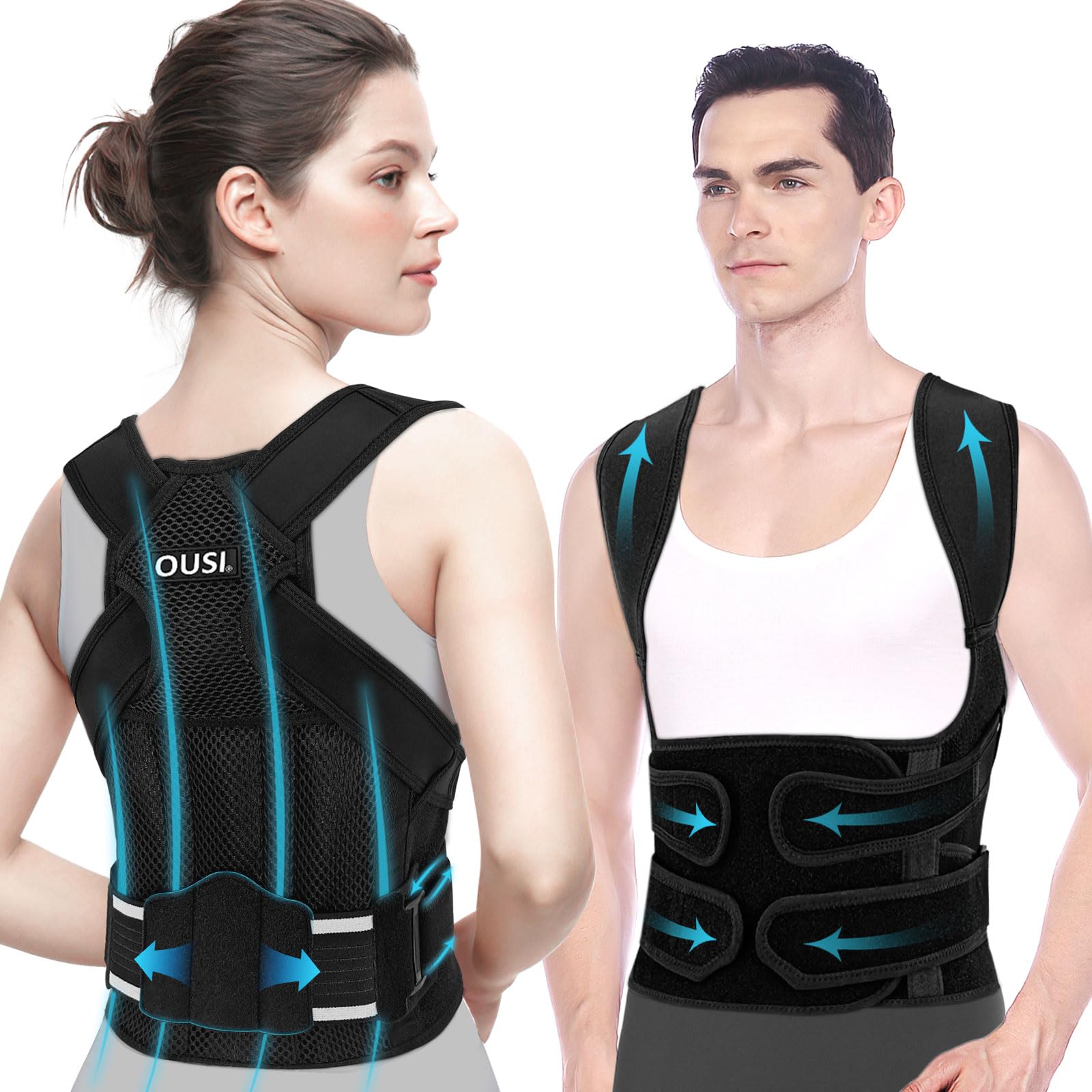 Corrector Postura Espalda Hombres y Mujeres: Espalda Recta Postural Correctores - Refresh Neck Back Stretcher Posture Corrector - Entrenador Lumbares Recto Transpirable Ajustable Invisible (Large)