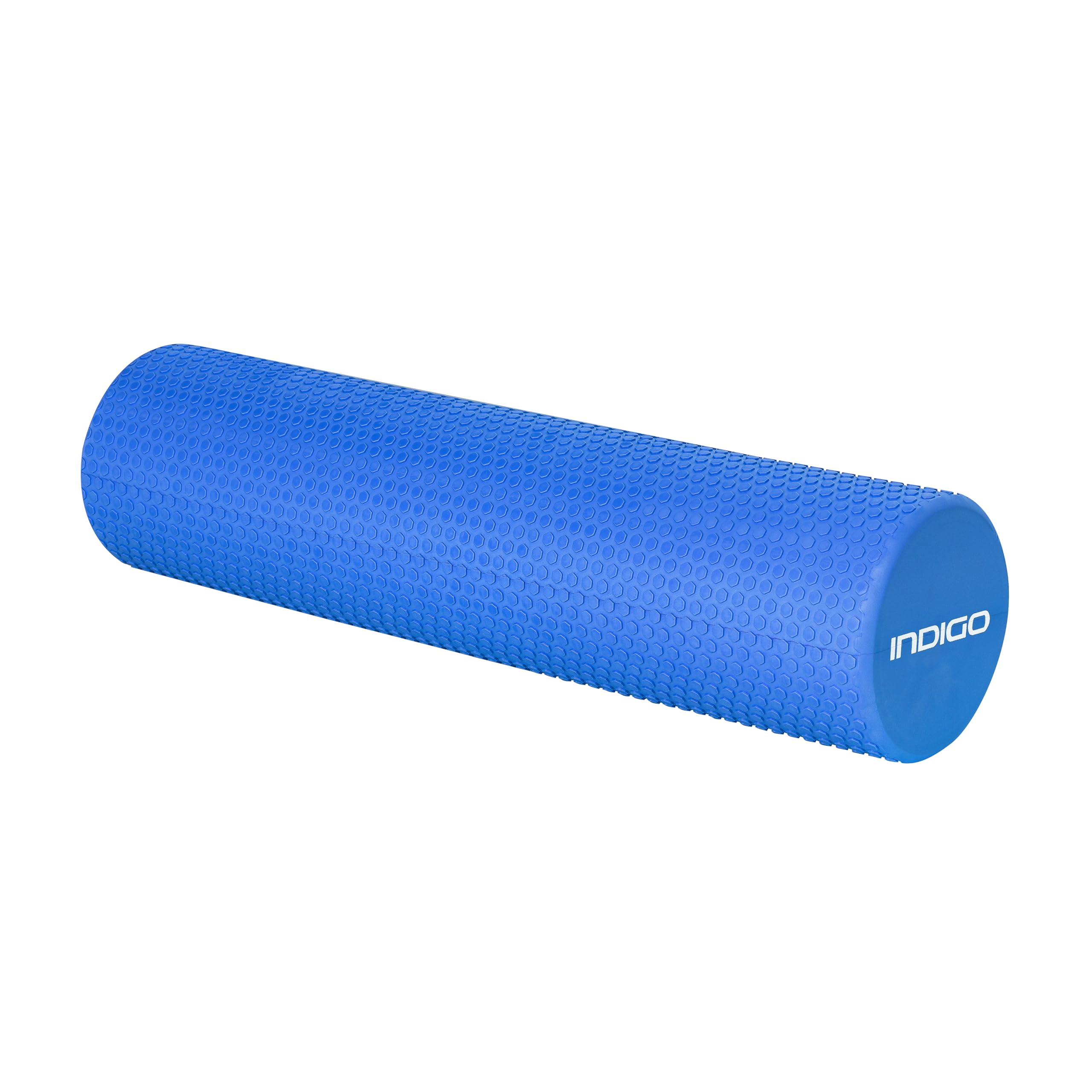 Foam Roller de Espuma Rulo Extra Largo Rodillo Redondo para Masajes Musculares, Fitness, Yoga y Pilates en Casa y Gimnasio EVA Liviano INDIGO 60 * 15 cm Azul