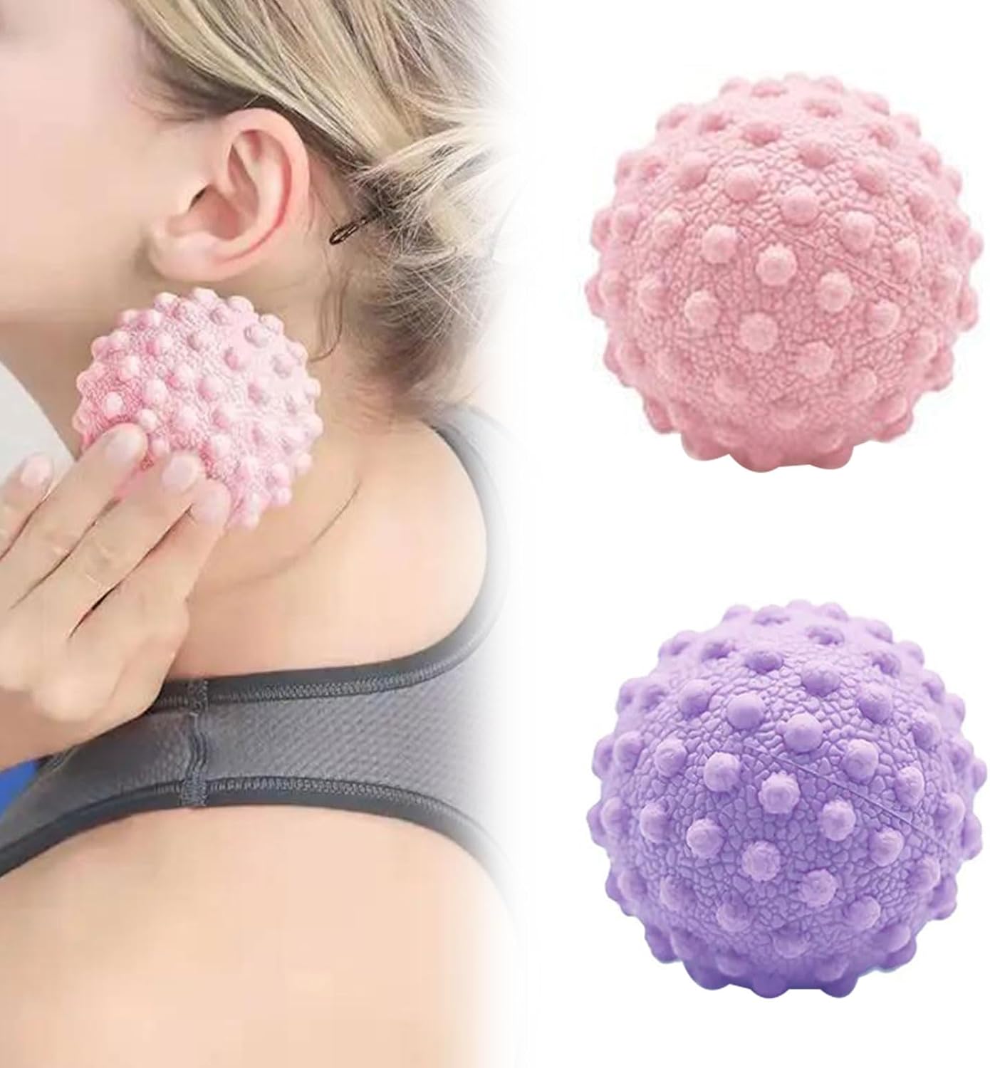 Bolas de Masaje Miofascial,Sport Bolas de Masaje,Pelota Masaje Muscular,Bola de Masaje de Pies,Masajeador de Pies,Massage Balls para Rehabilitación,Herramienta de Masaje Miofascial 2 Piezas Tokaneit