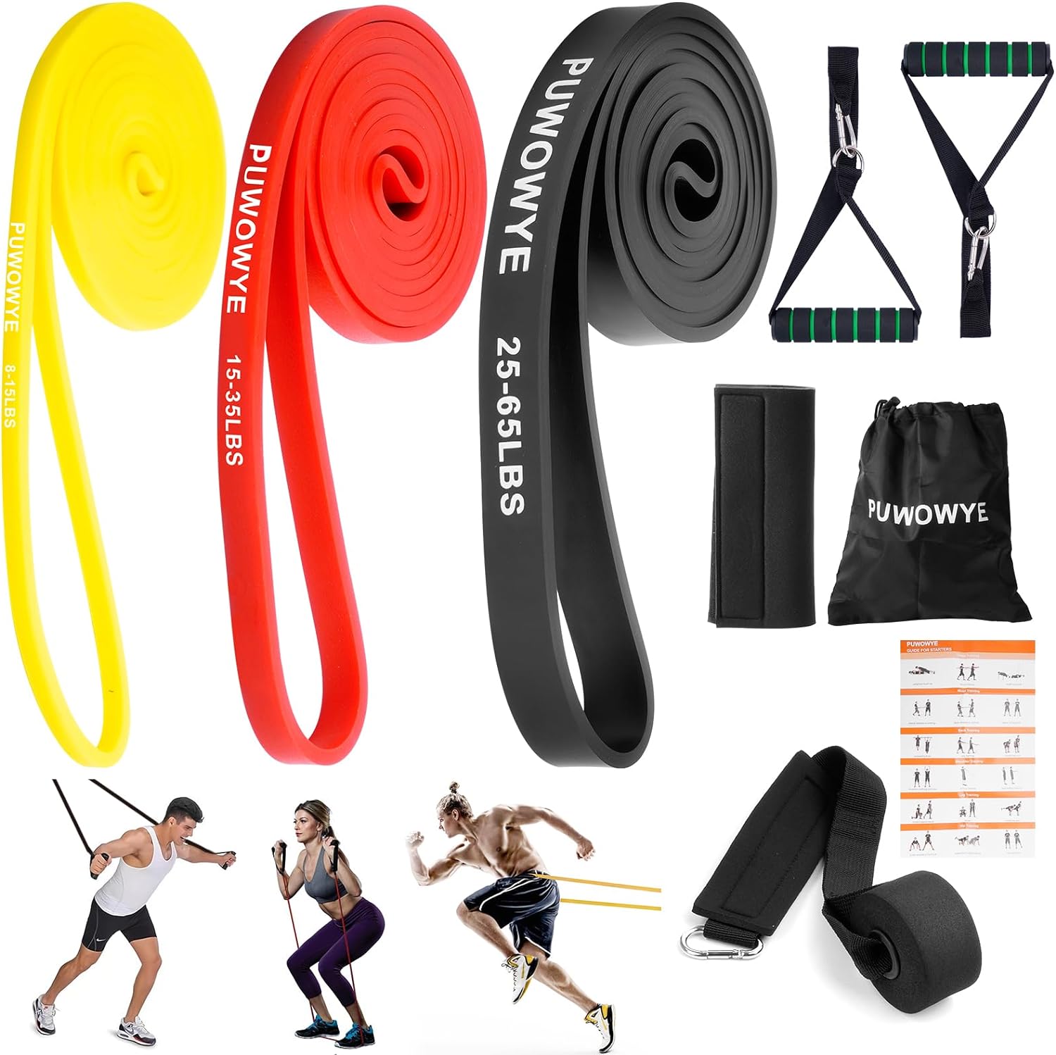 PUWOWYE Gomas Elasticas Musculacion, Niveles Diferentes de Bandas Elasticas Musculacion Cintas Elasticas Musculacion para Fitness/Yoga/Entrenamiento de Fuerza para Hombres Mujeres