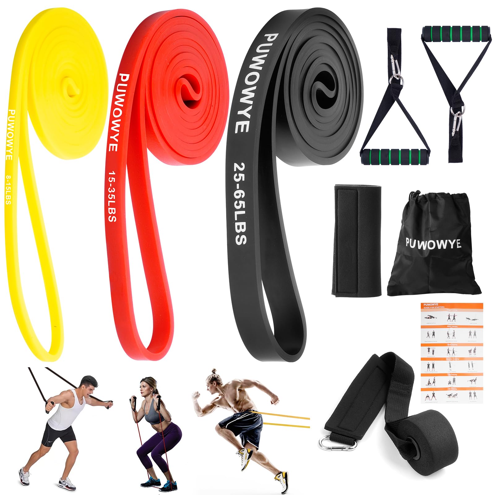 PUWOWYE Gomas Elasticas Musculacion, Niveles Diferentes de Bandas Elasticas Musculacion Cintas Elasticas Musculacion para Fitness/Yoga/Entrenamiento de Fuerza para Hombres Mujeres