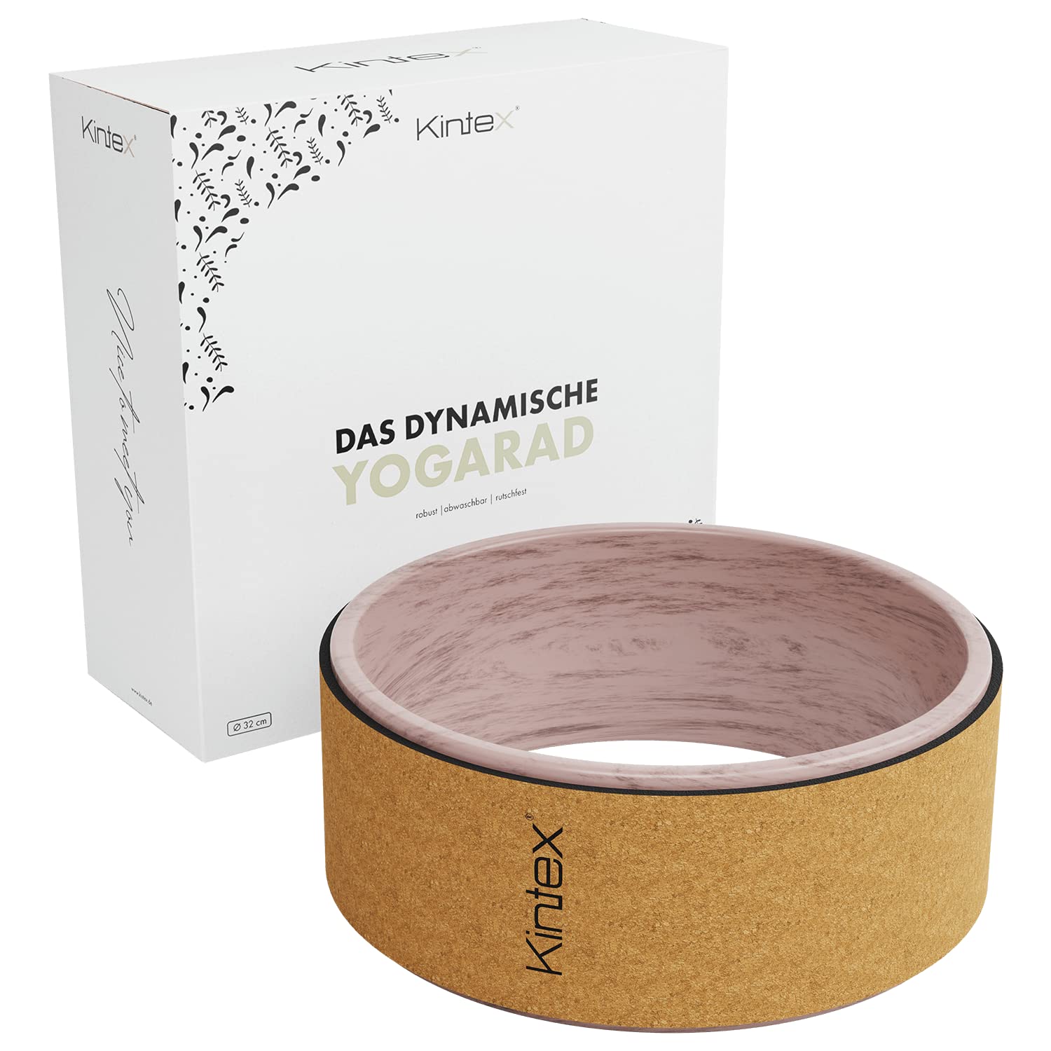 Kintex Rueda de yoga de corcho, 33 cm, Pilates, gimnasia, fitness, estable y antideslizante