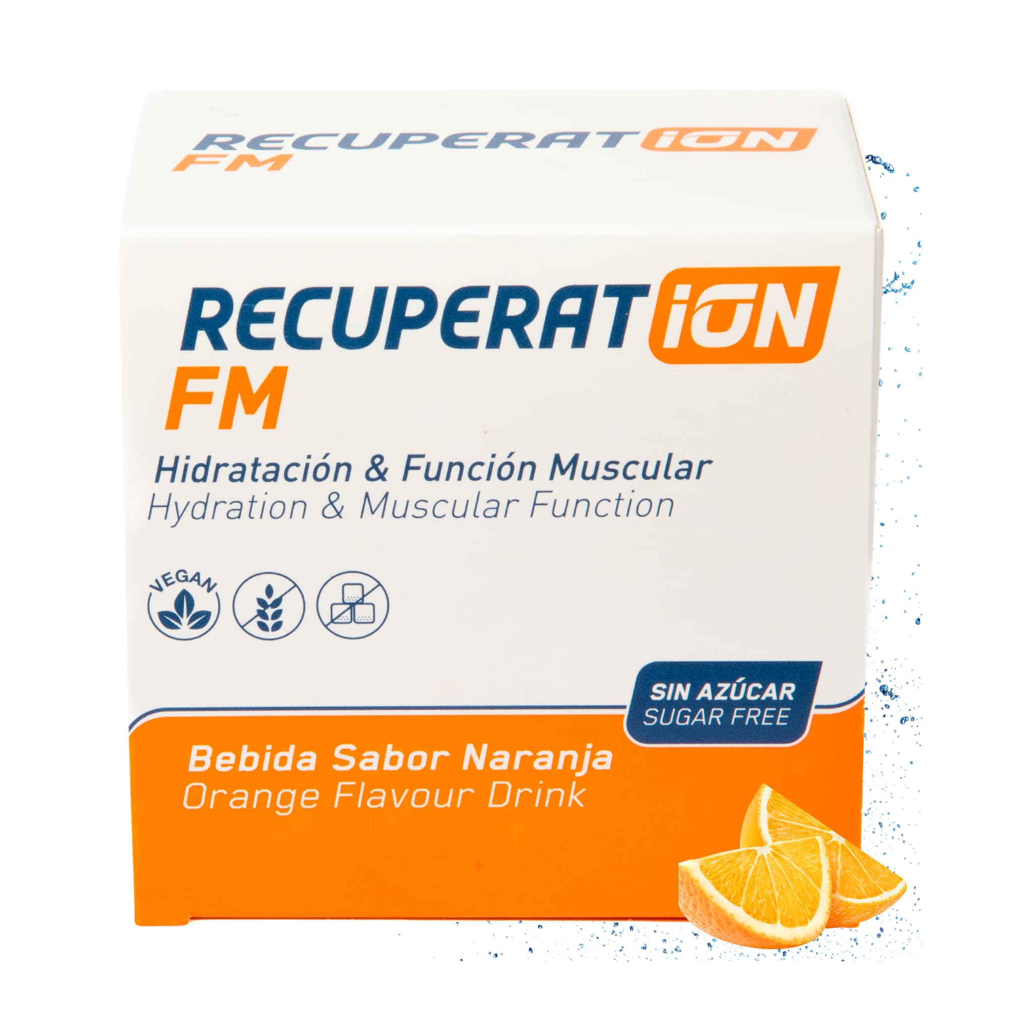 Bebida Hipotónica Sin Azúcar con Electrolitos + Sales Minerales y Magnesio para Remineralización Muscular Profunda y Fatiga - Sabor Naranja Sin Gluten Ni Lactosa - Pack 20 Sobres | RECUPERATION