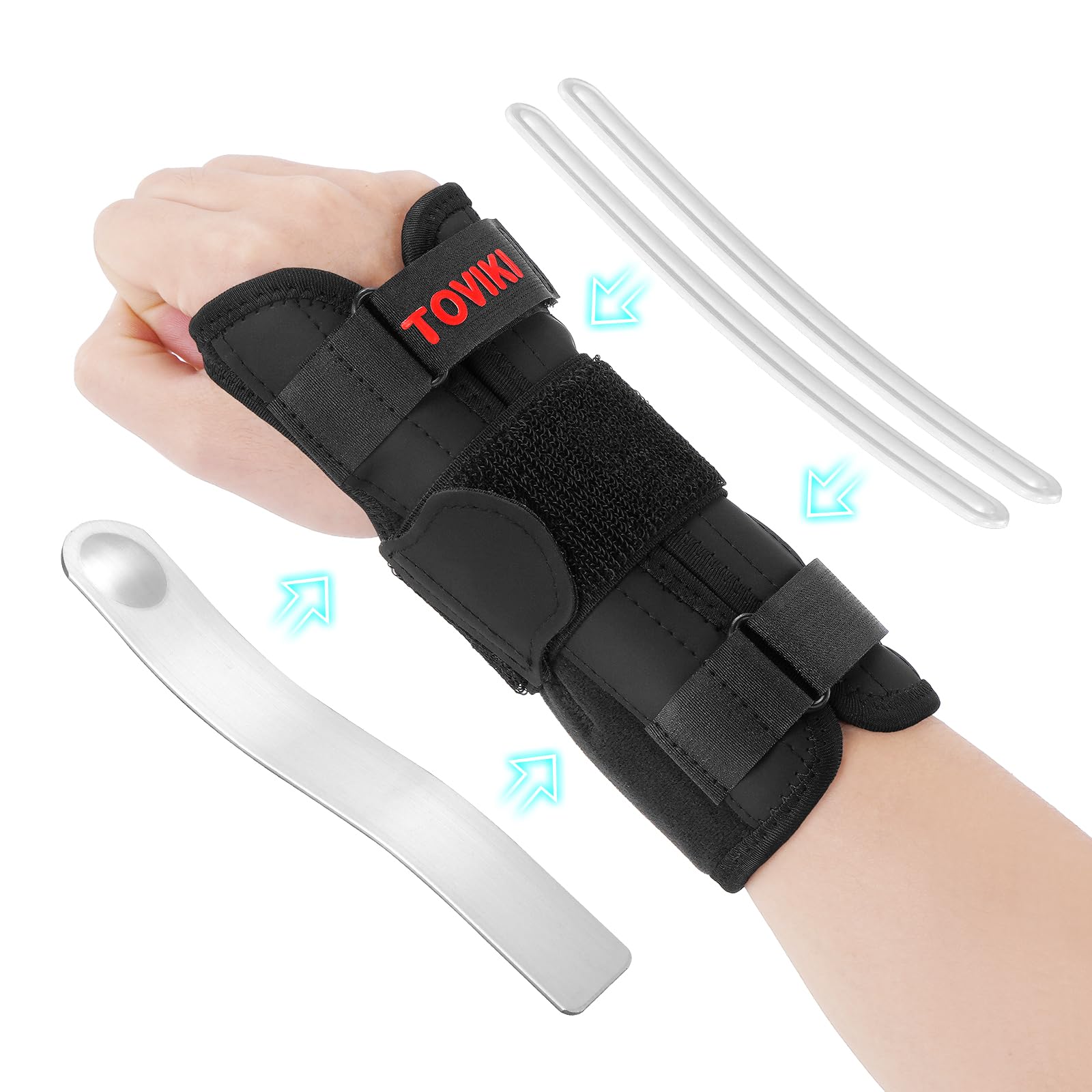 Muñequera Tunel Carpianocon 1 Férulas 2 barras de apoyo y Apertura del Pulgar Suave, Muequera Ortopedica para Esguince Artritis -Muñequera Tendinitis para Hombres y Mujeres (Derecha)