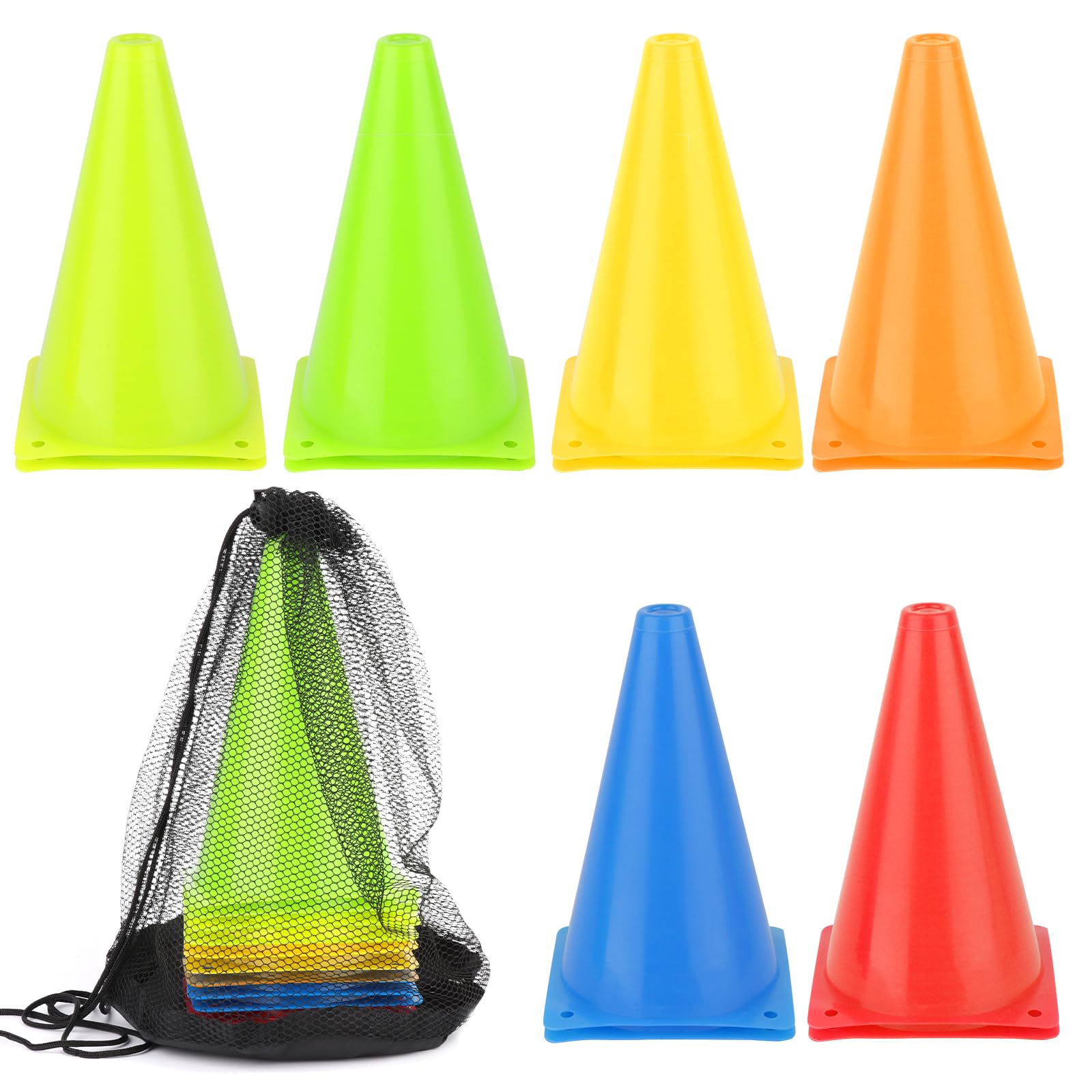 TNOMSNO Juego de Conos de Fútbol, Conos para Entrenamiento de Futbol 18 cm Conos Entrenamiento Deportivo, Conos de Marcado para Entrenamiento para Marcado de Canchas