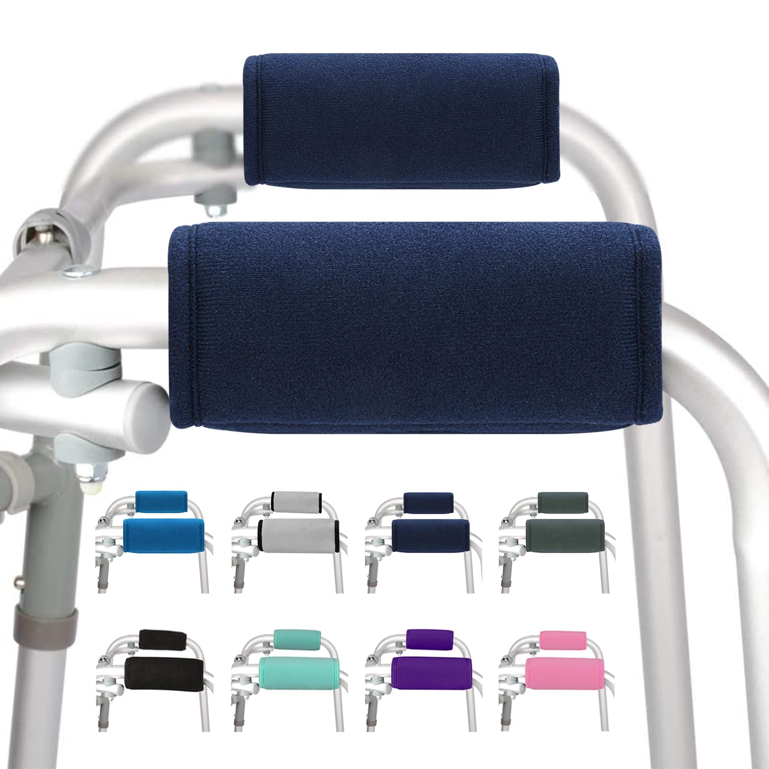 supregear Agarres Acolchados, 2 Packs Asa para Muleta Silla de Ruedas, Suaves Cómodas Almohadillas de Agarre para Silla Walker Rollator Muleta, Accesorio de Movilidad Transpirable Anti-Deslizante