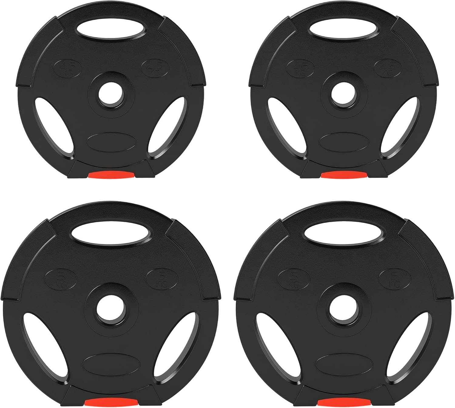 SPORTNOW Juego de Discos Pesas de 4 Piezas Discos de Pesas Total 15 kg a 30 kg 2x5 kg 2x2,5 kg/2x7,5 kg 2x5 kg/2x10 kg 2x5 kg con Orificios de 25 mm para Mancuernas Barras Entrenamiento Casa Gimnasio