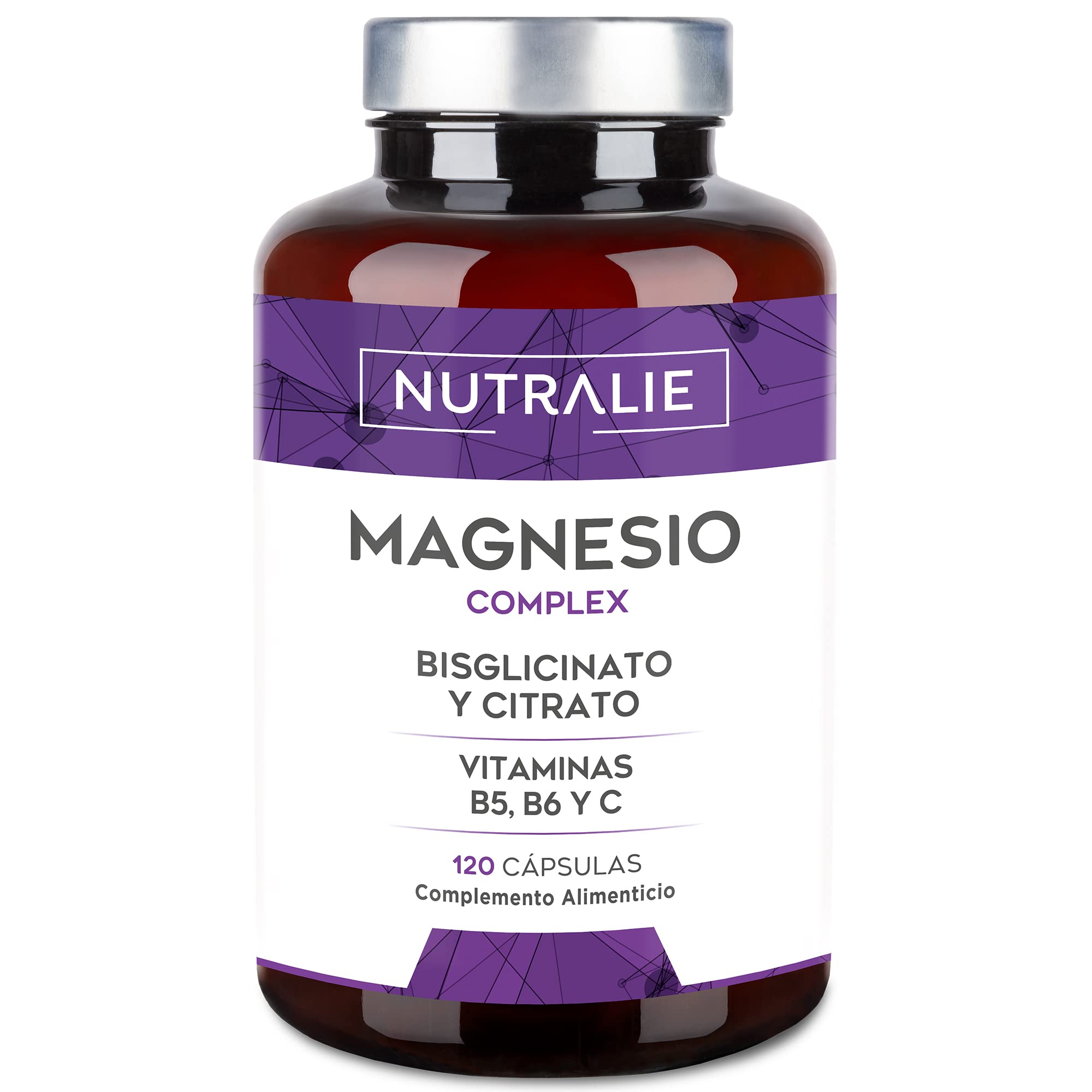 Citrato de Magnesio 1545mg + Magnesio Bisglicinato 600mg - Reduce Cansancio y Fatiga, Alivia Dolor Articulaciones y Músculos - Magnesium Alta Biodisponibilidad |120 Cápsulas Nutralie
