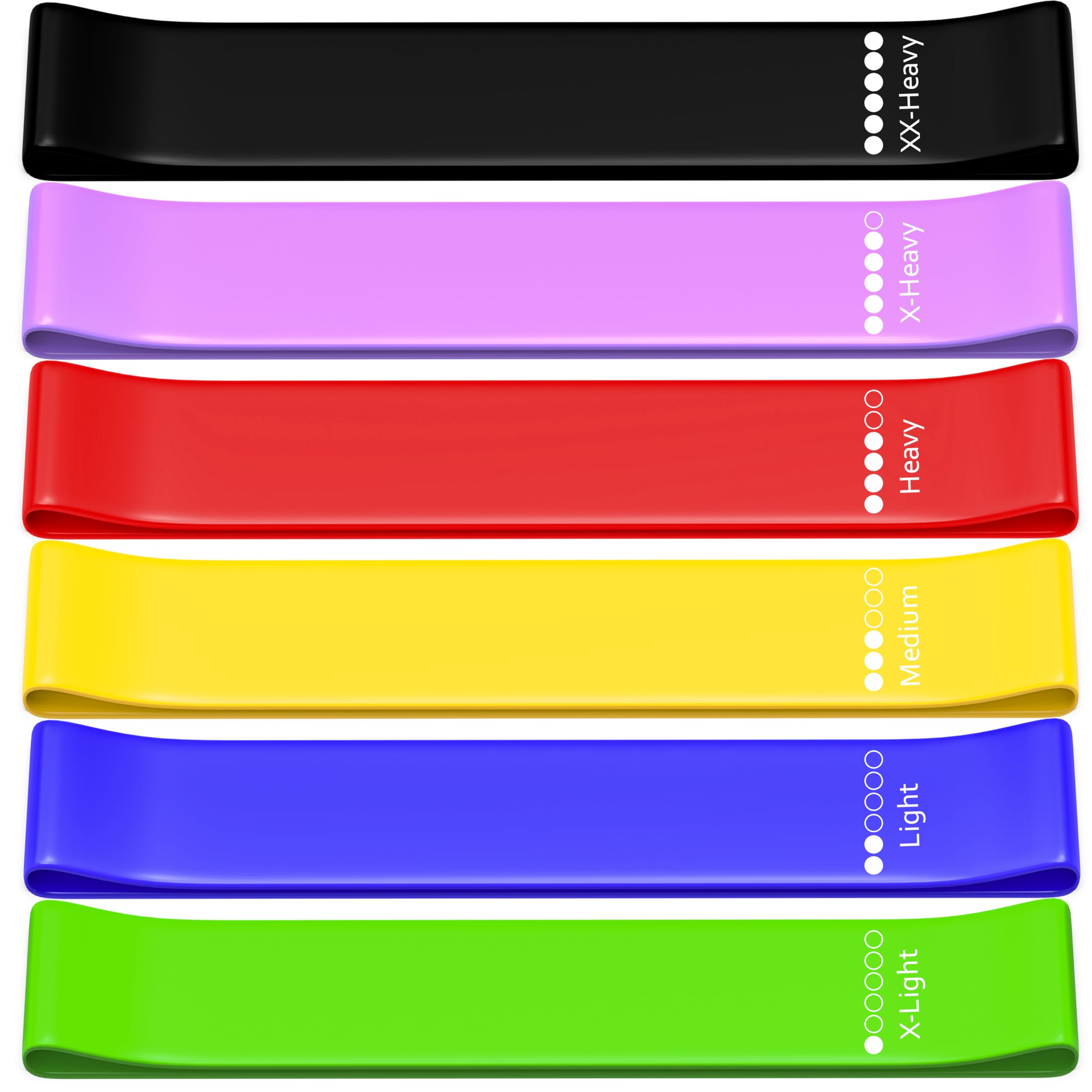 POPYS® Set 6 Gomas Elásticas de Musculación + Bolsa de Almacenamiento y Guía de Ejercicios | Bandas de Resistencia con Niveles de Fuerza Diferentes Hechas de Material TPE